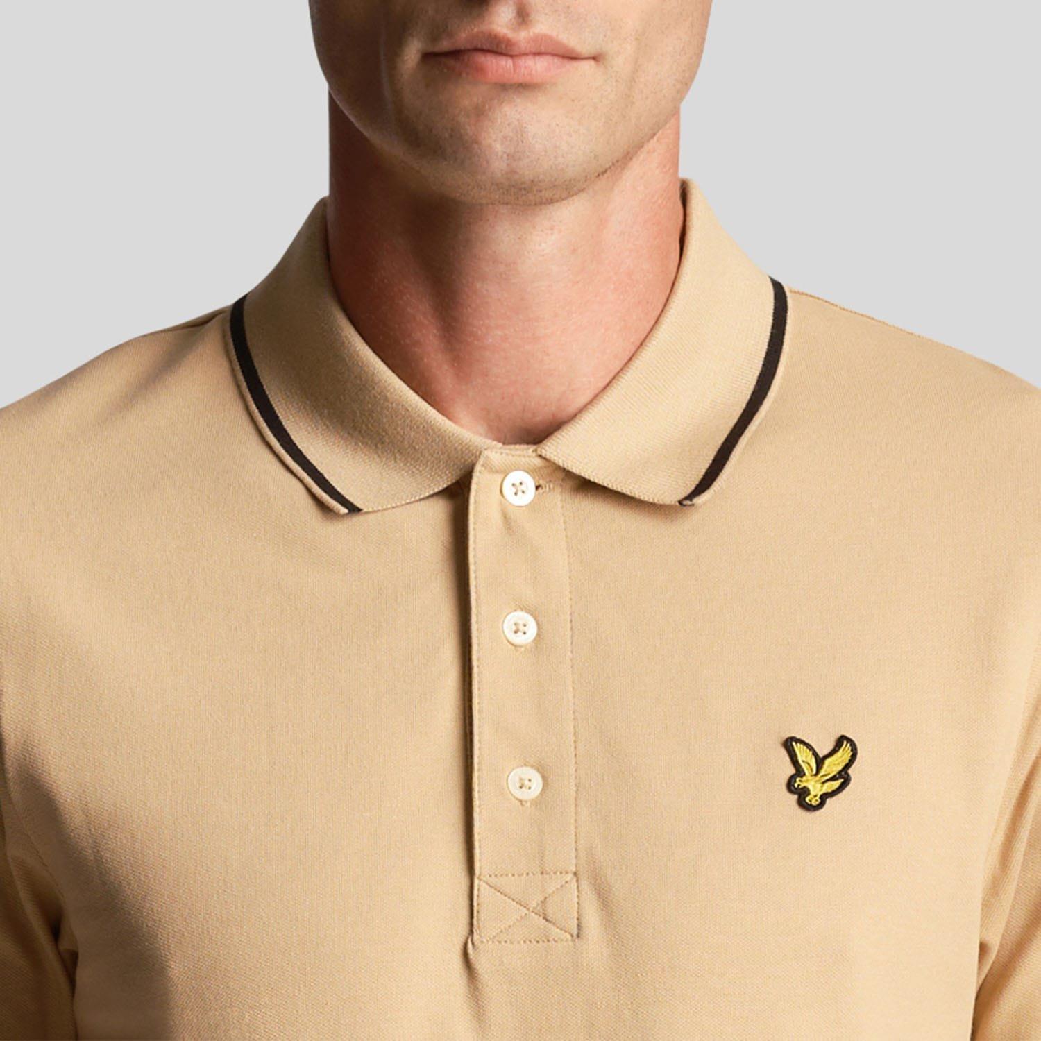 Beige - Lyle and Scott - Tipped Polo Shirt - 4