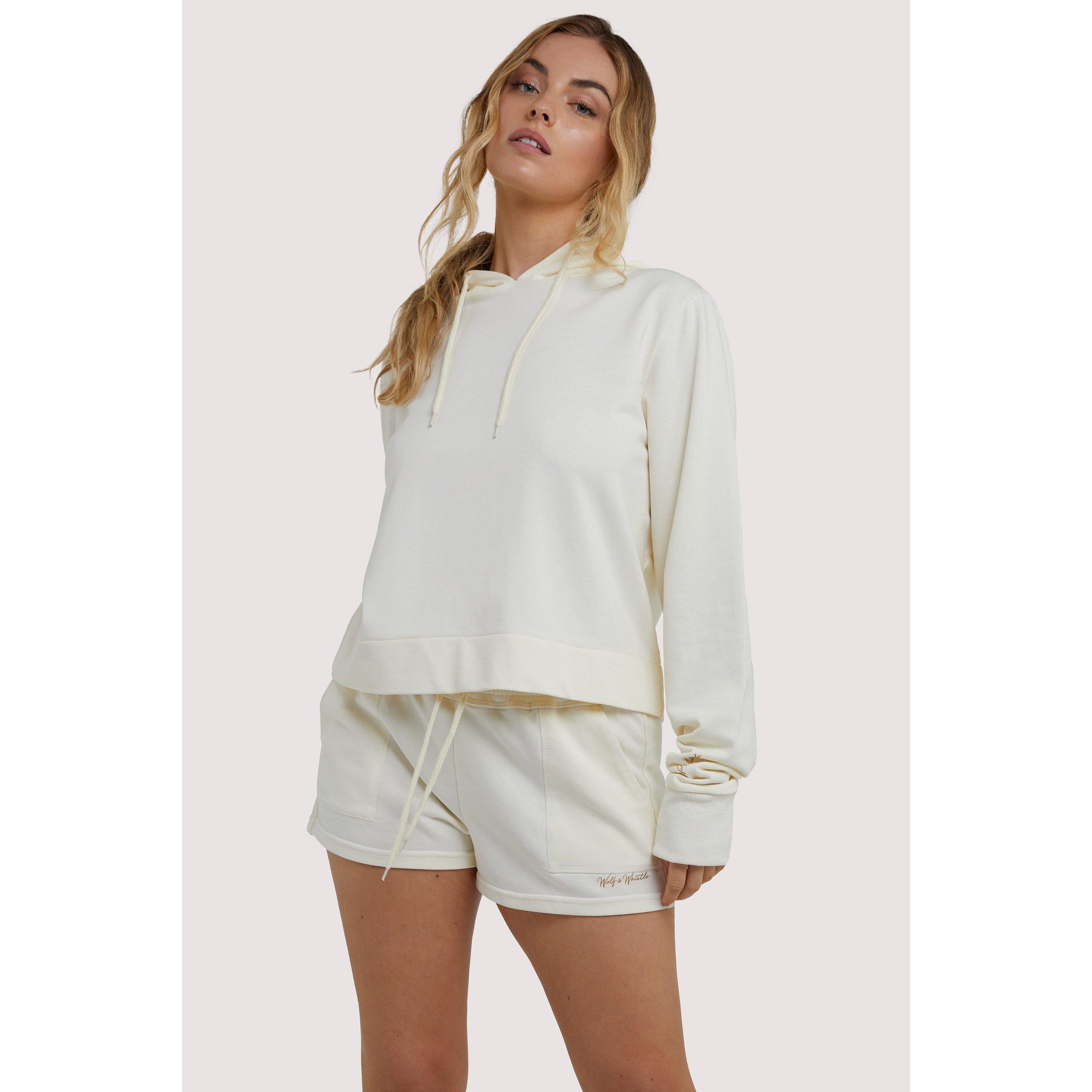 White - Wolf and Whistle - Winter White Hooded Top - 1