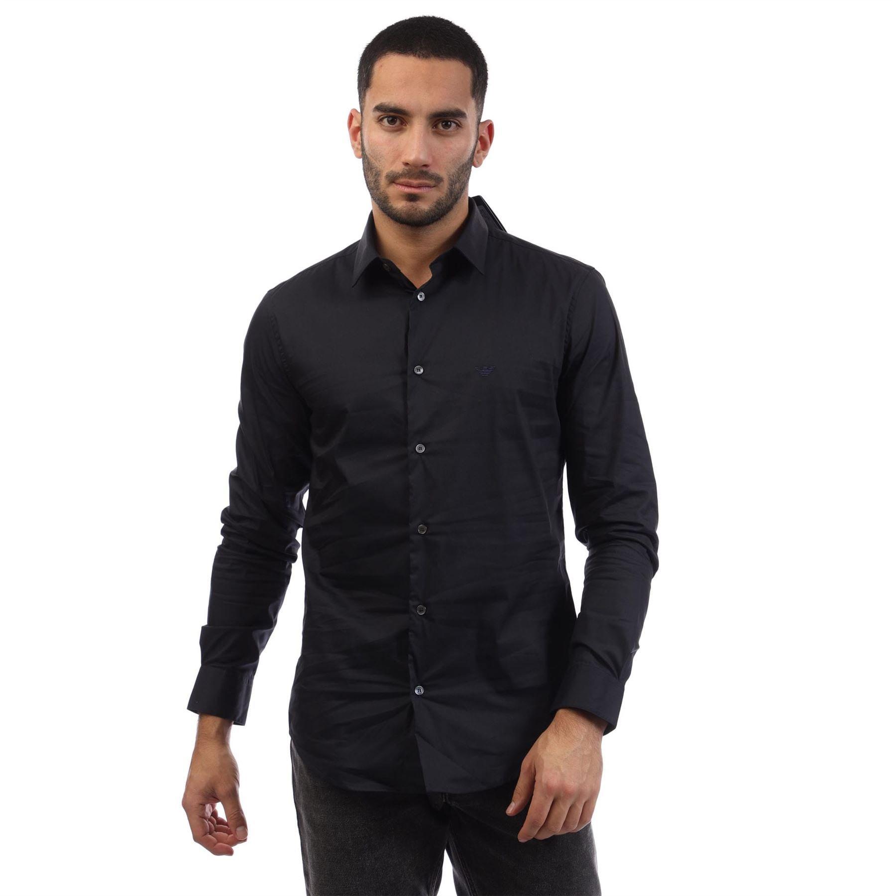 Navy - Emporio Armani - Stretch Nylon-Blend Shirt - 1