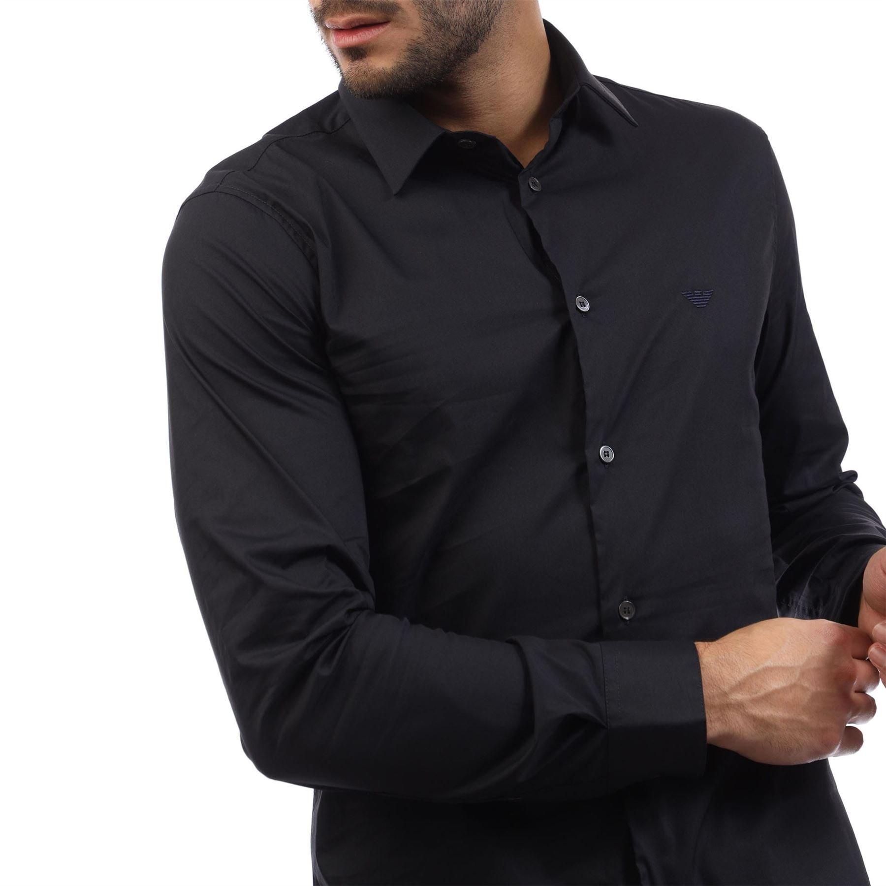 Navy - Emporio Armani - Stretch Nylon-Blend Shirt - 3