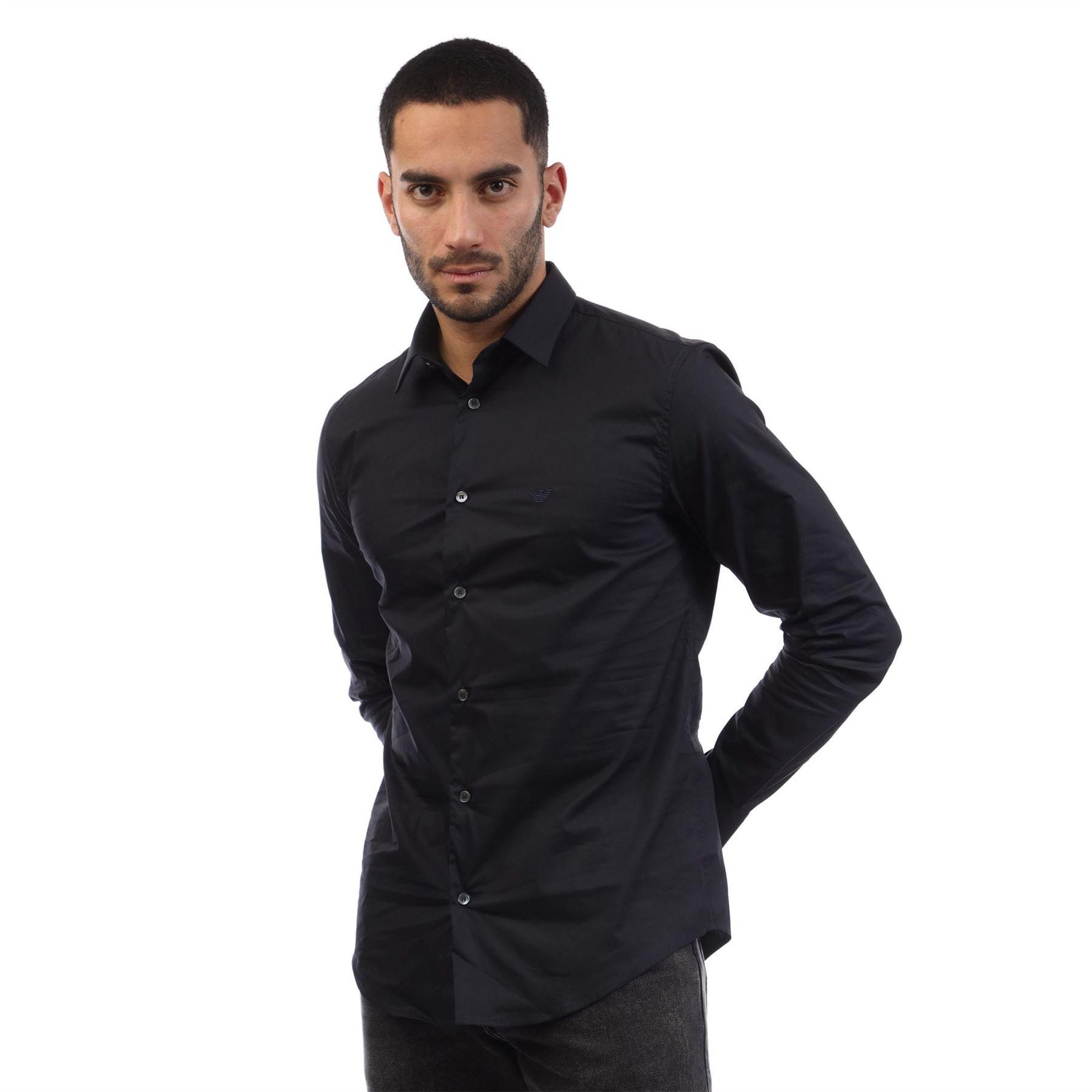 Navy - Emporio Armani - Stretch Nylon-Blend Shirt - 4