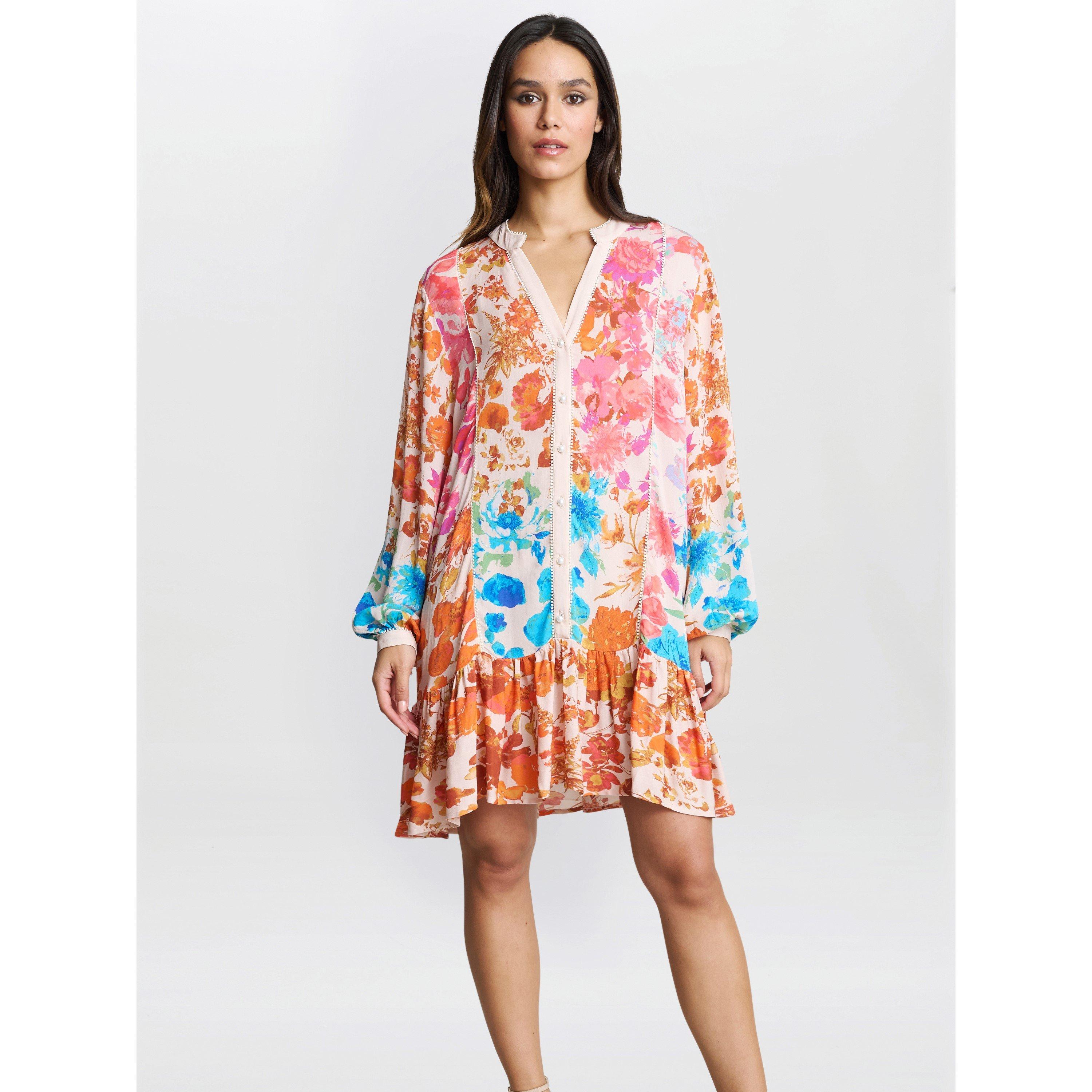 Gina Bacconi Women's Millie Short Floral Shirt Dress -  - L
