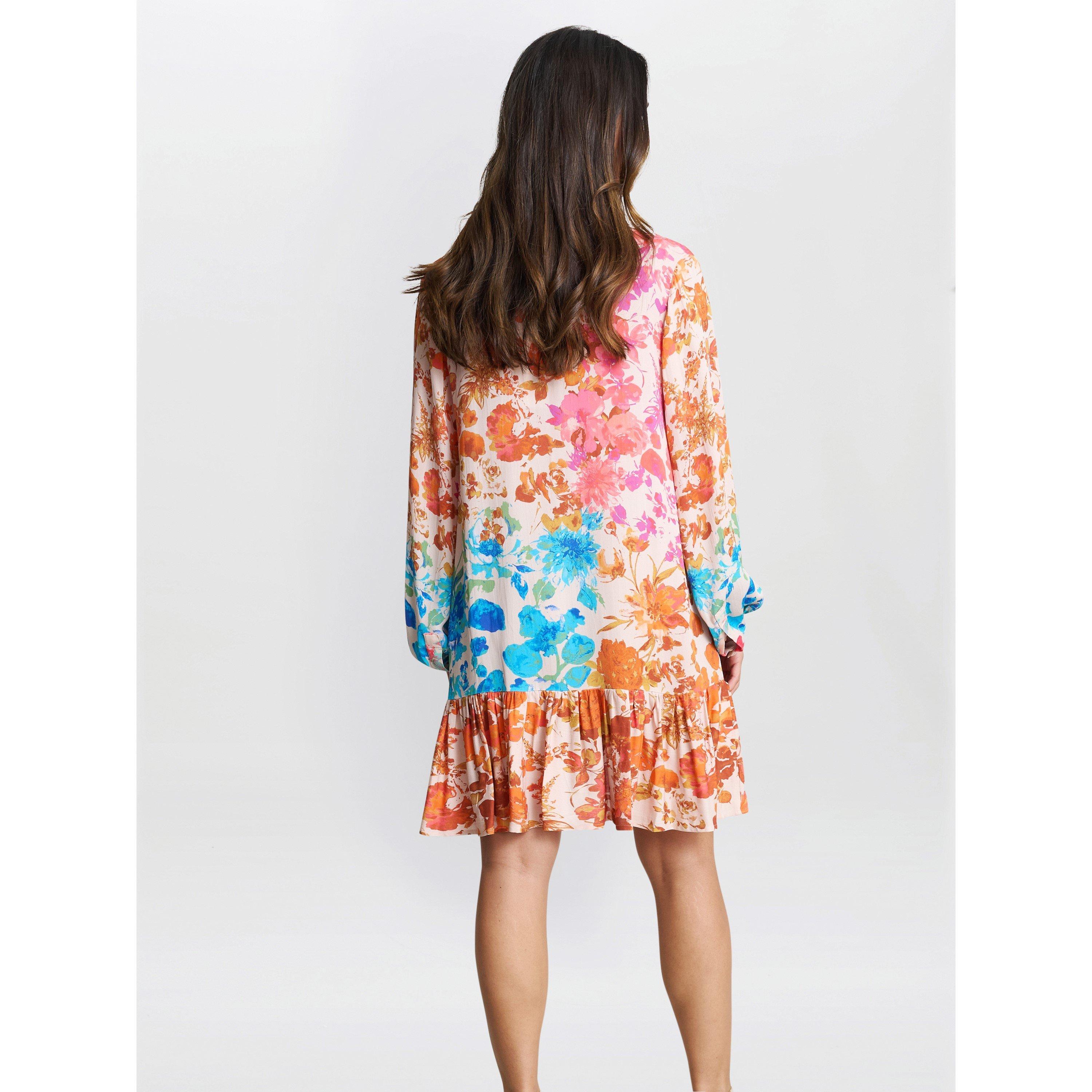 Multi - Gina Bacconi - Millie Short Floral Shirt Dress - 2