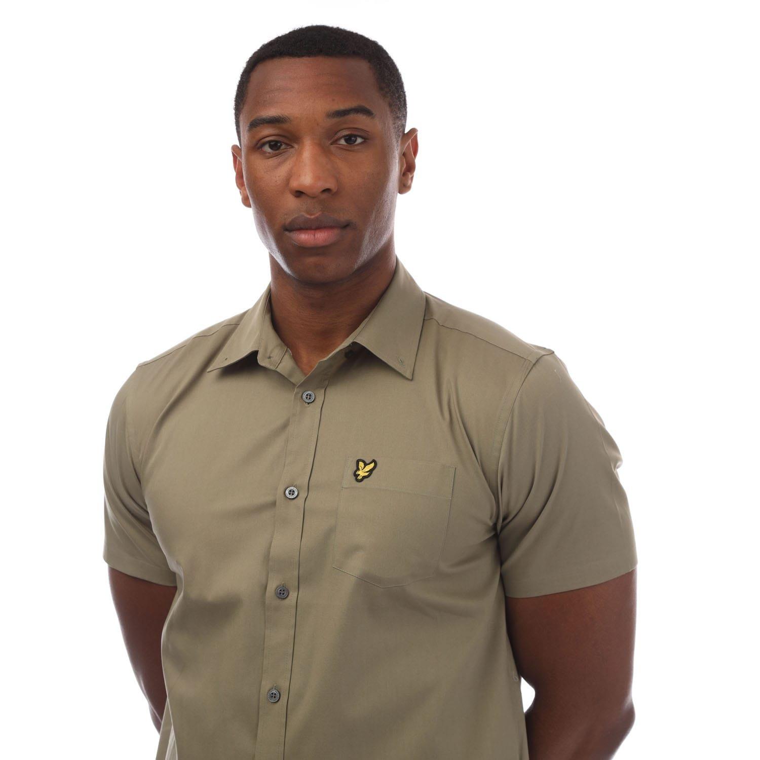 Olive - Lyle and Scott - Short Sleeve Poplin Shirt - 2
