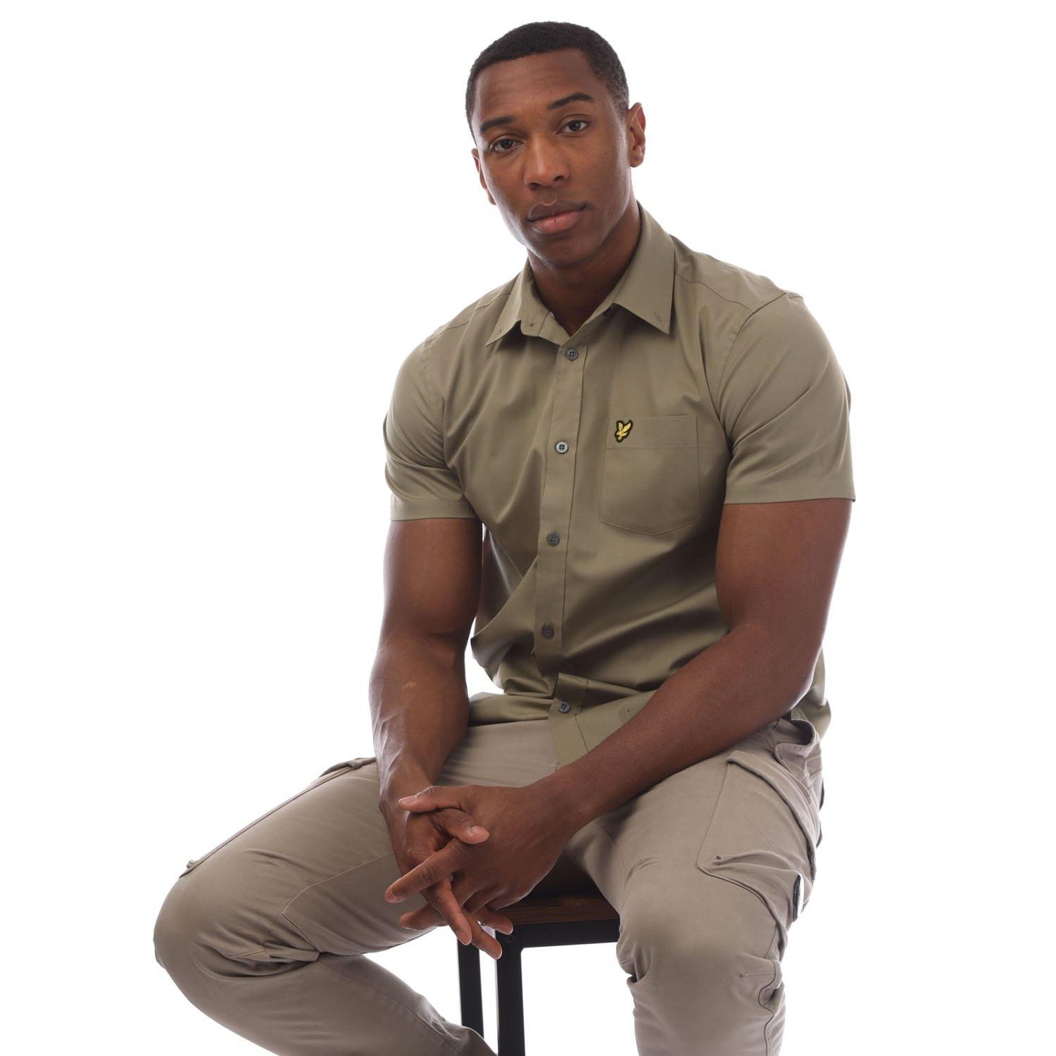 Olive - Lyle and Scott - Short Sleeve Poplin Shirt - 4