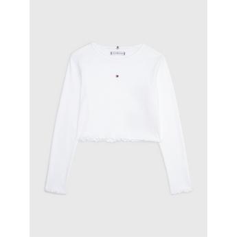Tommy Hilfiger Essential Ruffle Fitted Long Sleeve T-Shirt