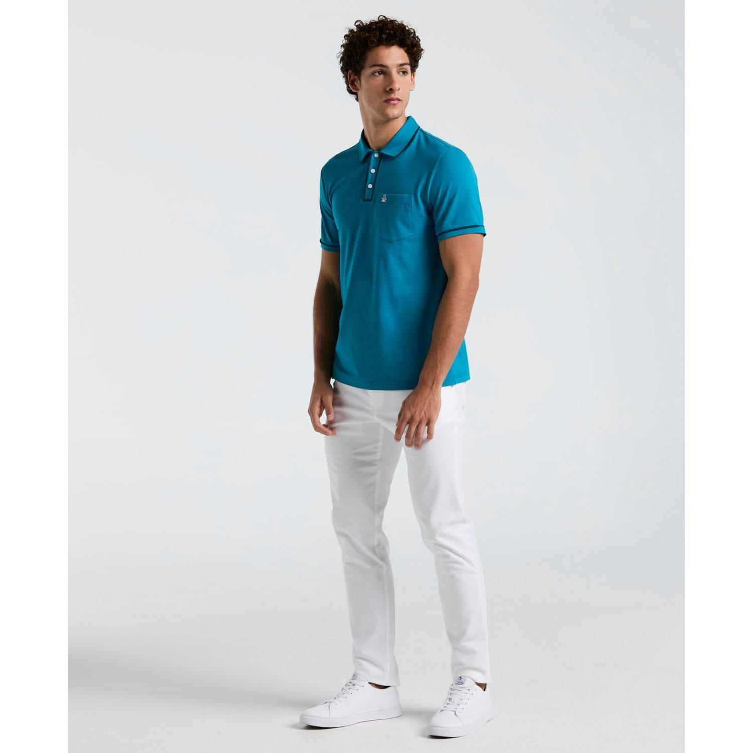 Blue - Original Penguin - Earl Pique Polo Shirt - 4