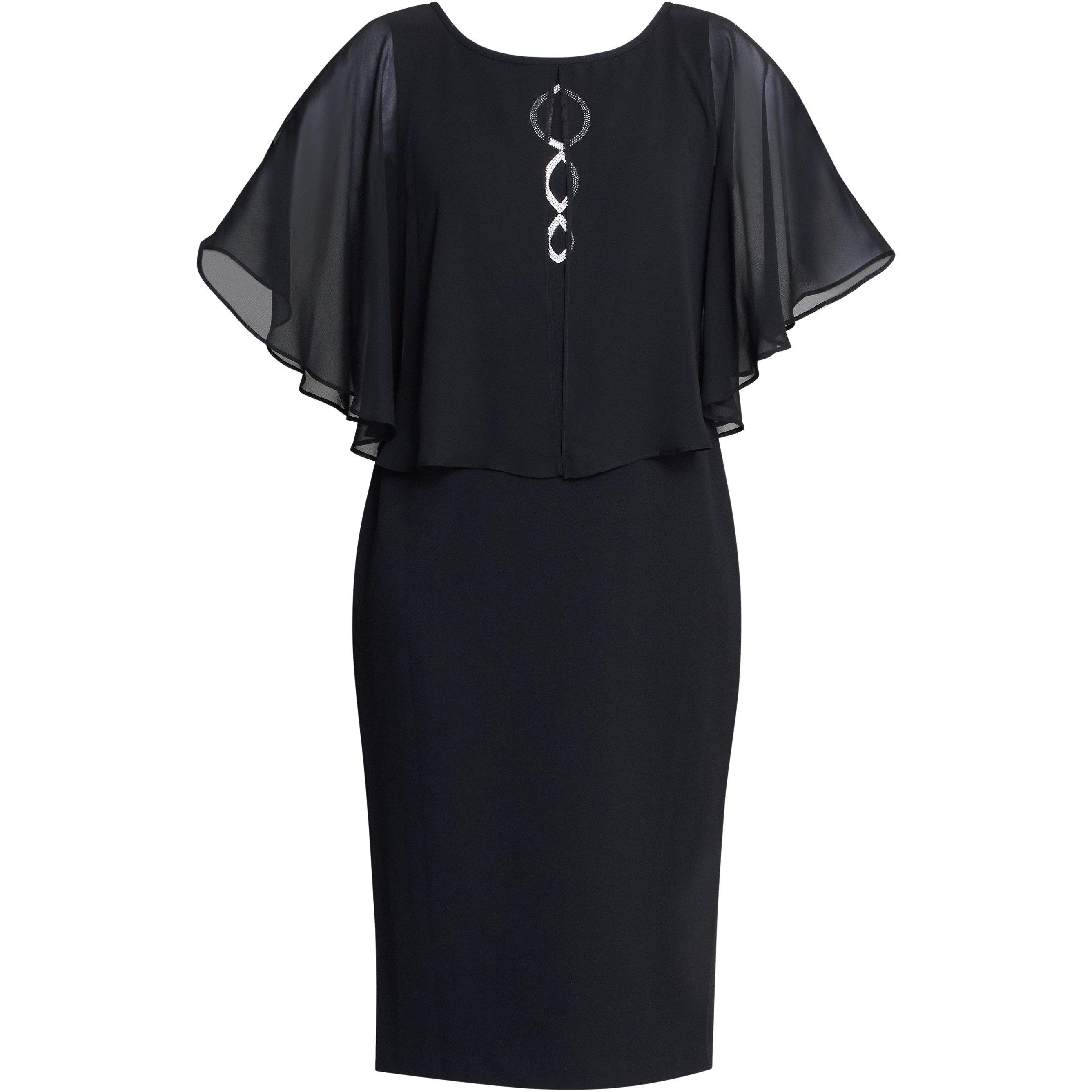 Gina Bacconi Women's Glennis Chiffon Overlay Dress Black - 12