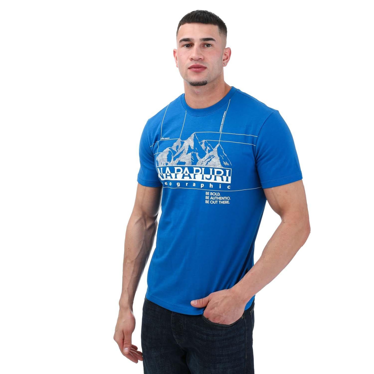 Blue - Napapijri - S Frame Crew T-Shirt - 1