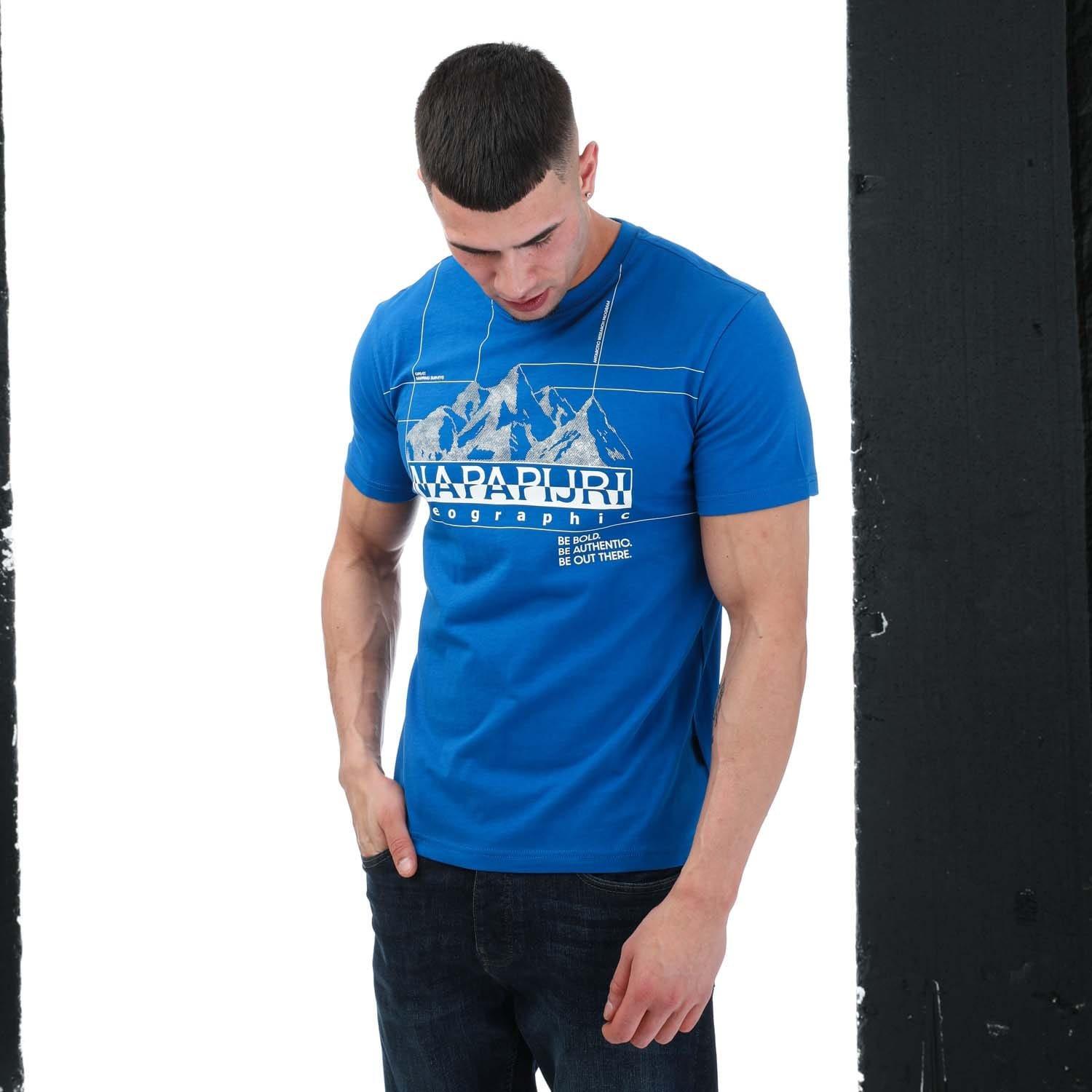 Blue - Napapijri - S Frame Crew T-Shirt - 5