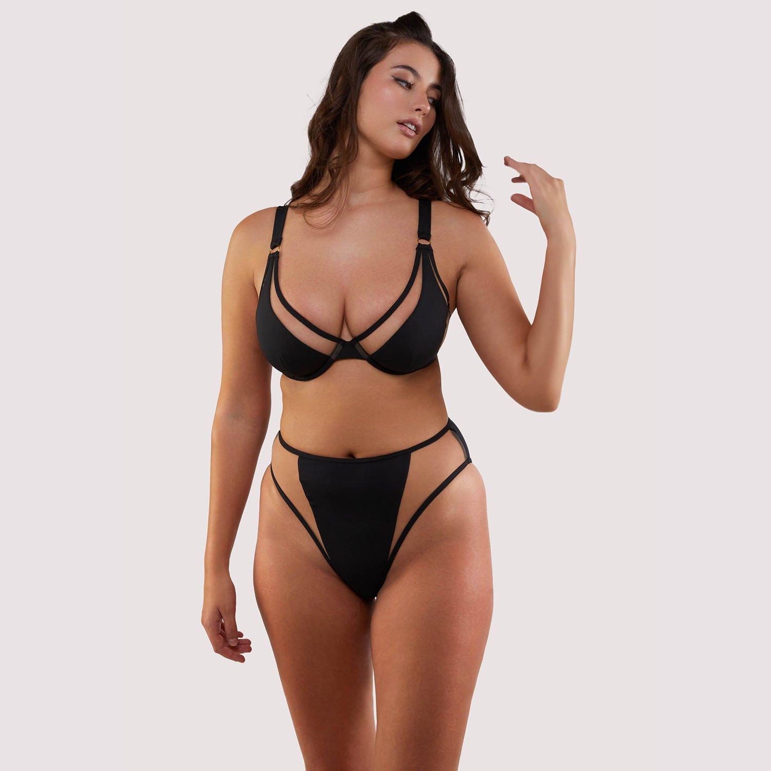 Black - Wolf and Whistle - Ww Fb Mix/Match Black Wired Triangle Bikini Top - 3