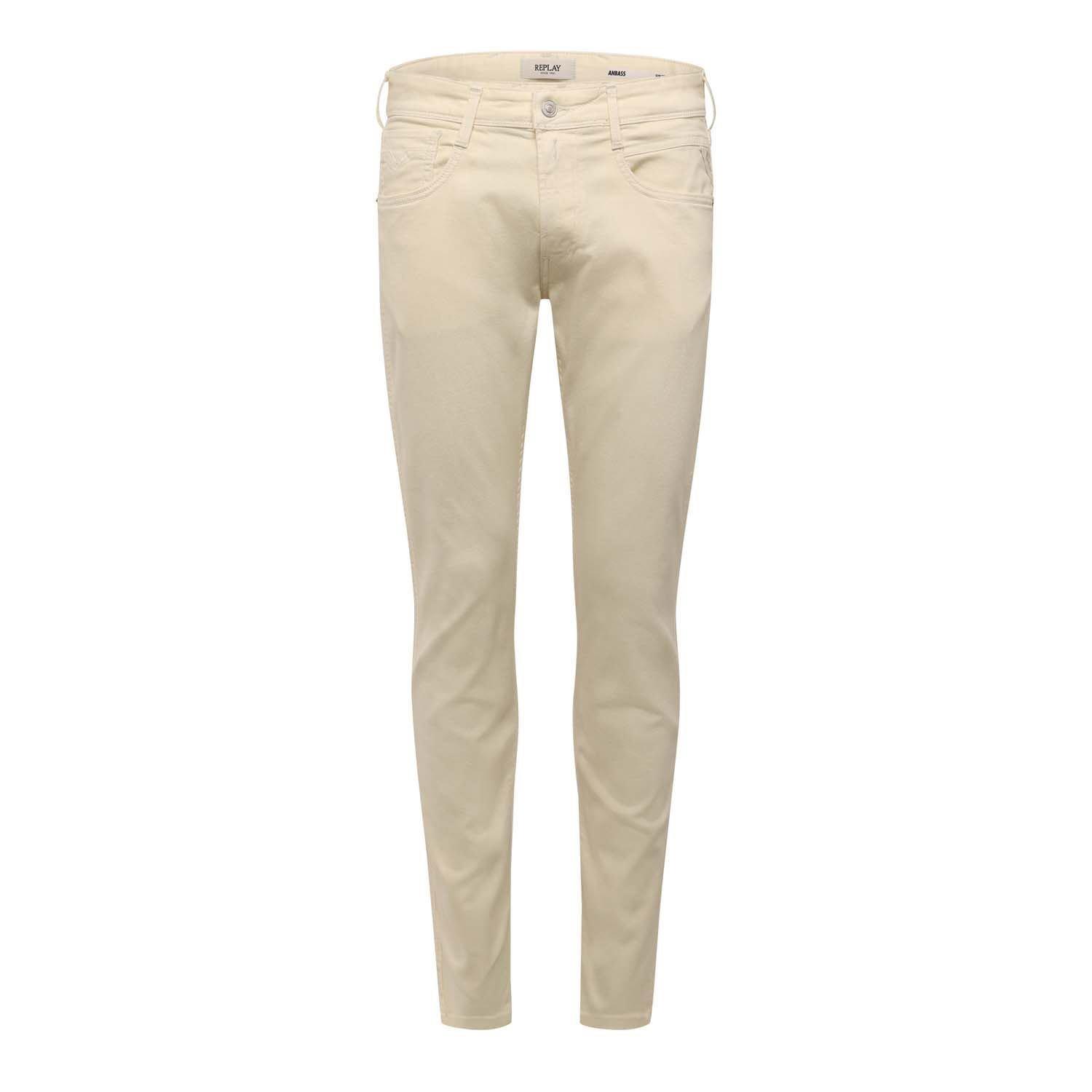 White - Replay - Anbass Slim-Fit Jeans - 1