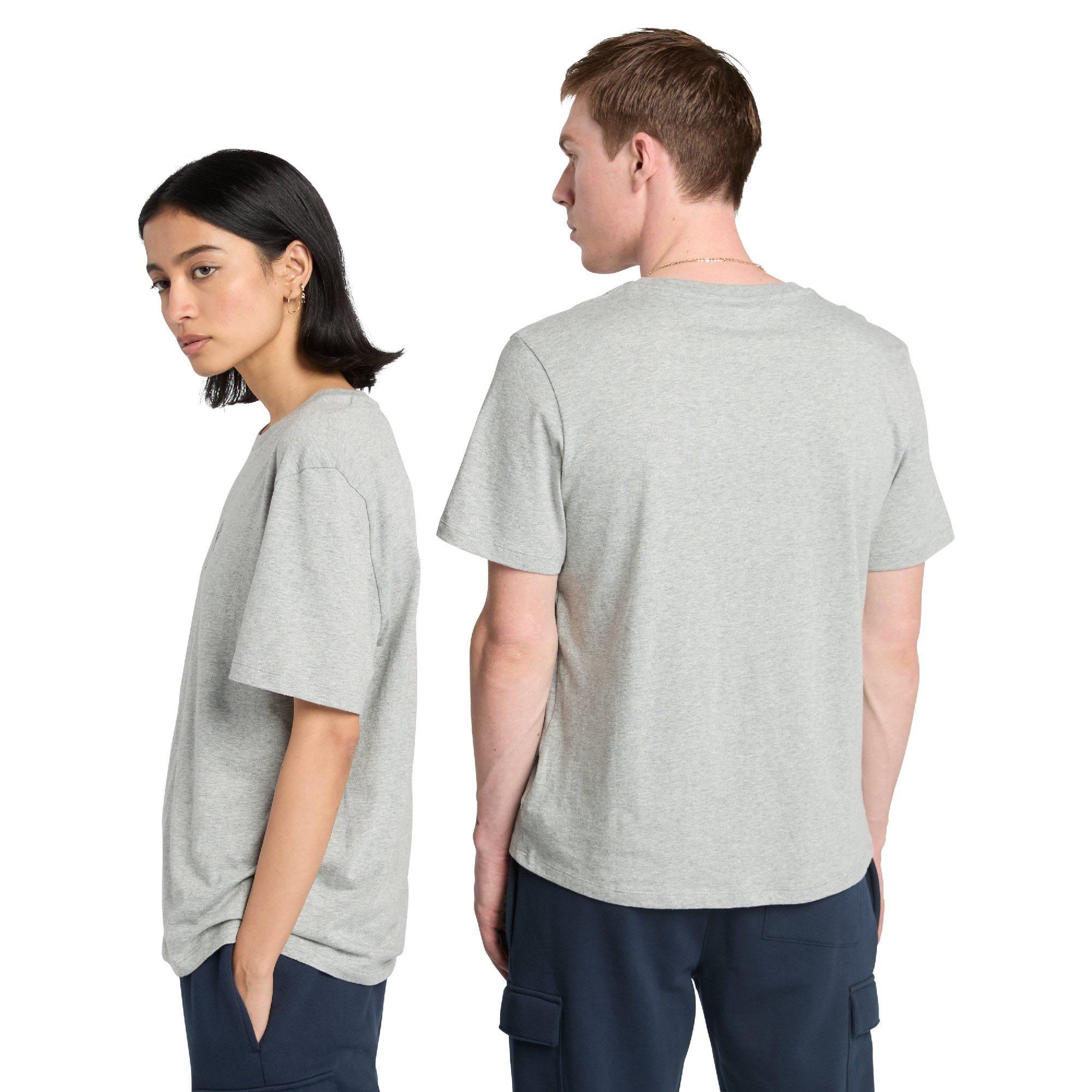 Grey - Timberland - Print Stack Logo Short Sleeve T-Shirt - 4