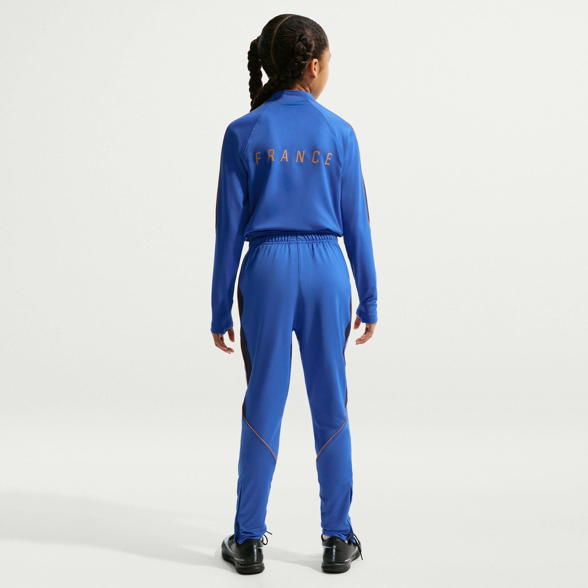 Blå/Appelsin - Nike - Kids' France International Licensed Drill Top - 4