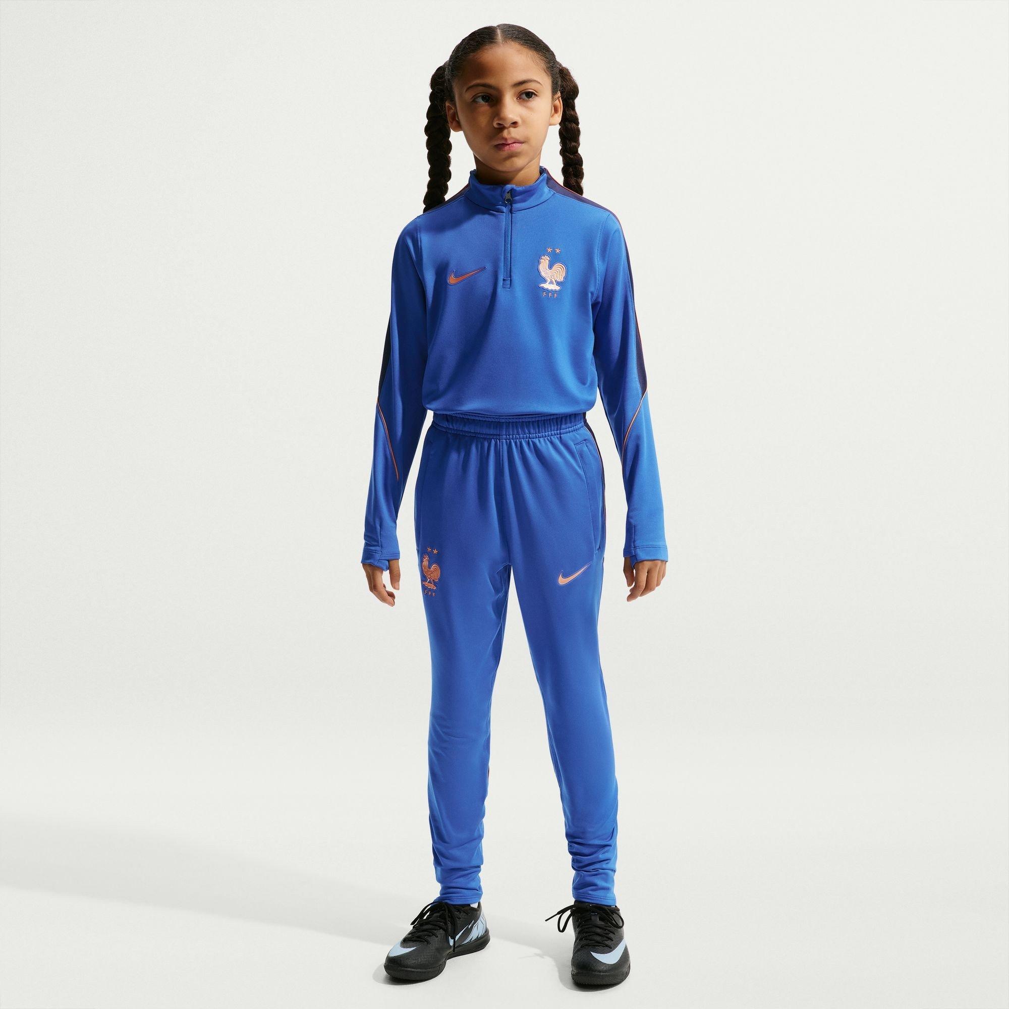 Blå/Appelsin - Nike - Kids' France International Licensed Drill Top - 5