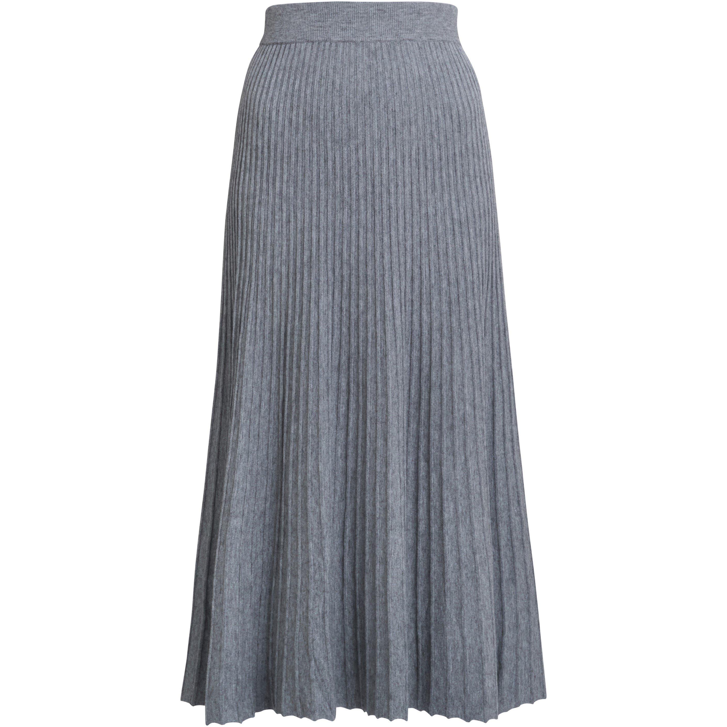 Grey - Gina Bacconi - Women's Filomena Knitted A-Line Skirt - 4