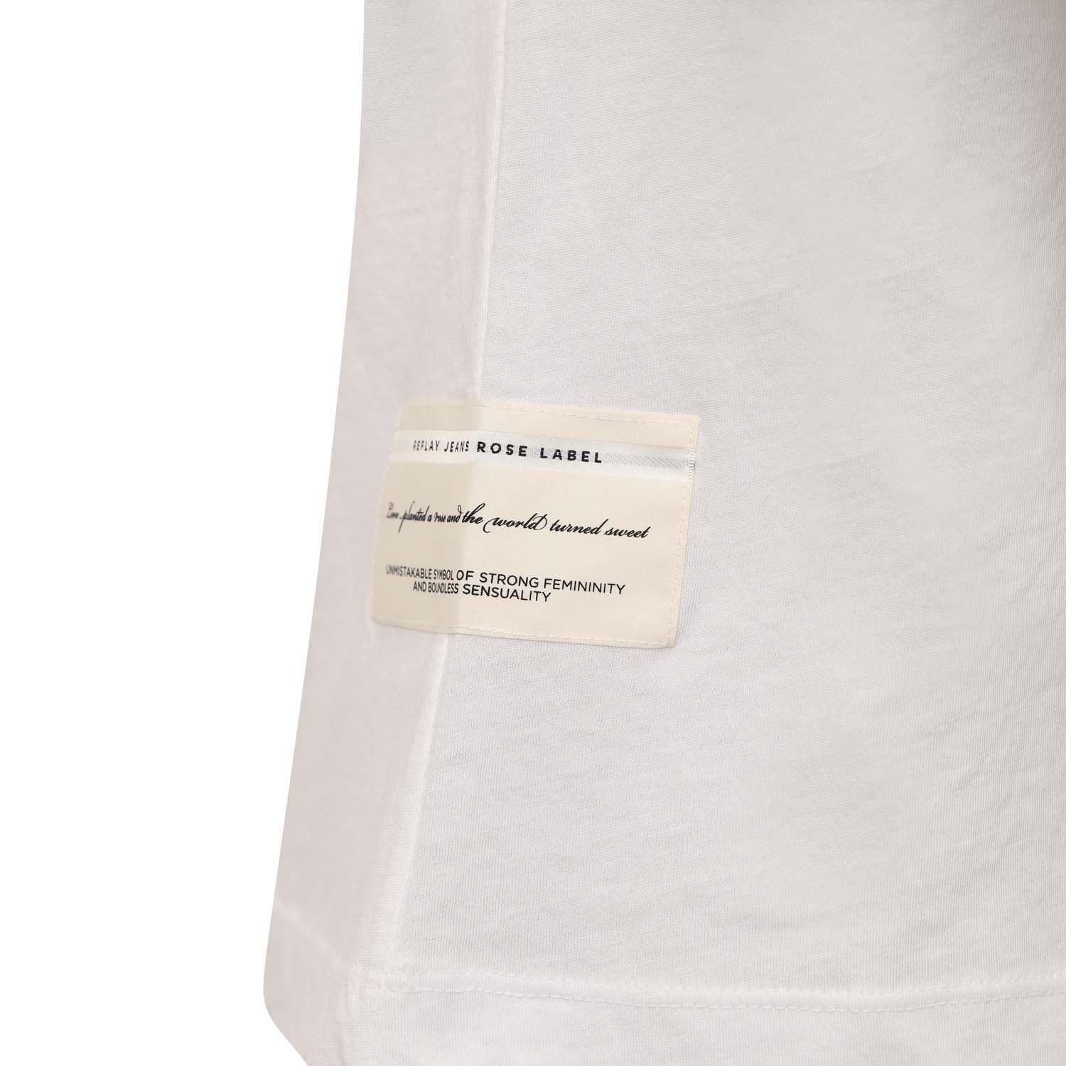 White - Replay - Rose Label T-Shirt - 4