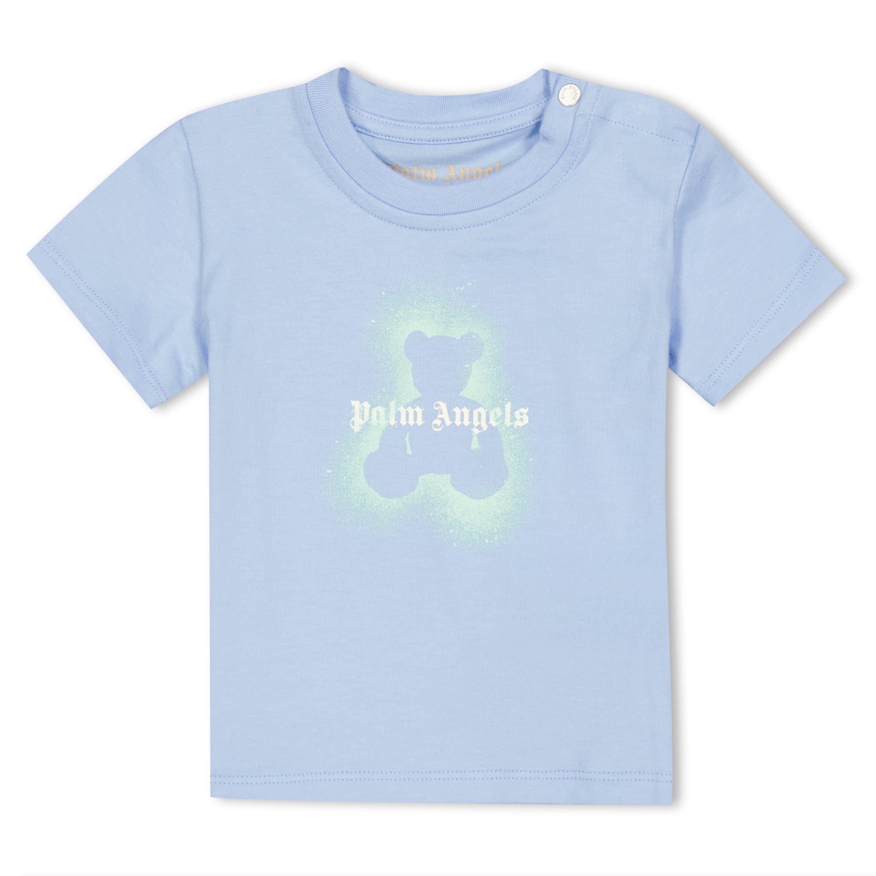 Palm Angels Palm Spray Bear Tee In61 - Blue - Size 24M