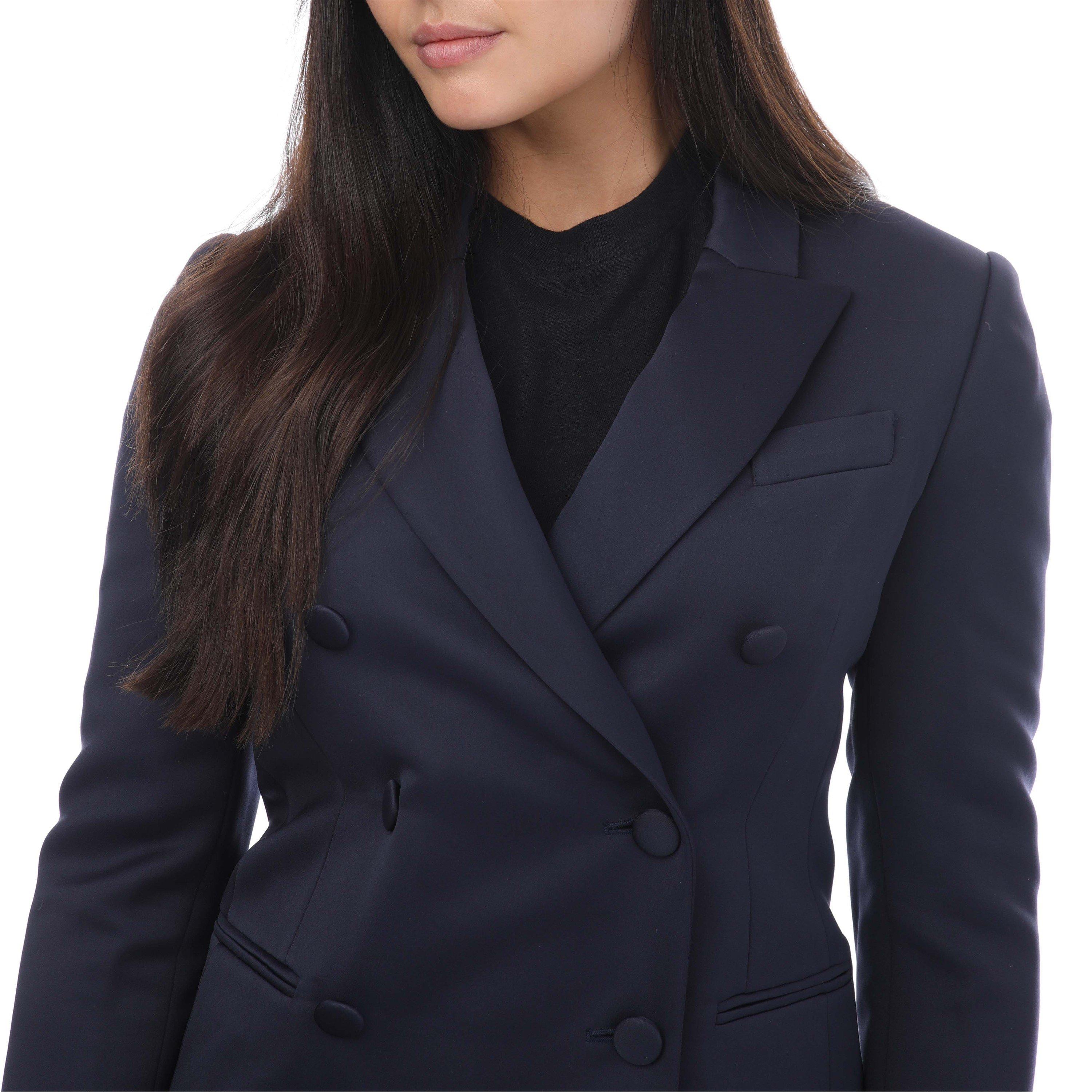 Blue - Ted Baker - Seraph Double Breasted Satin Boyfriend Blazer - 3