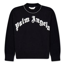 Palm Angels Curved Logo Knit Jumper