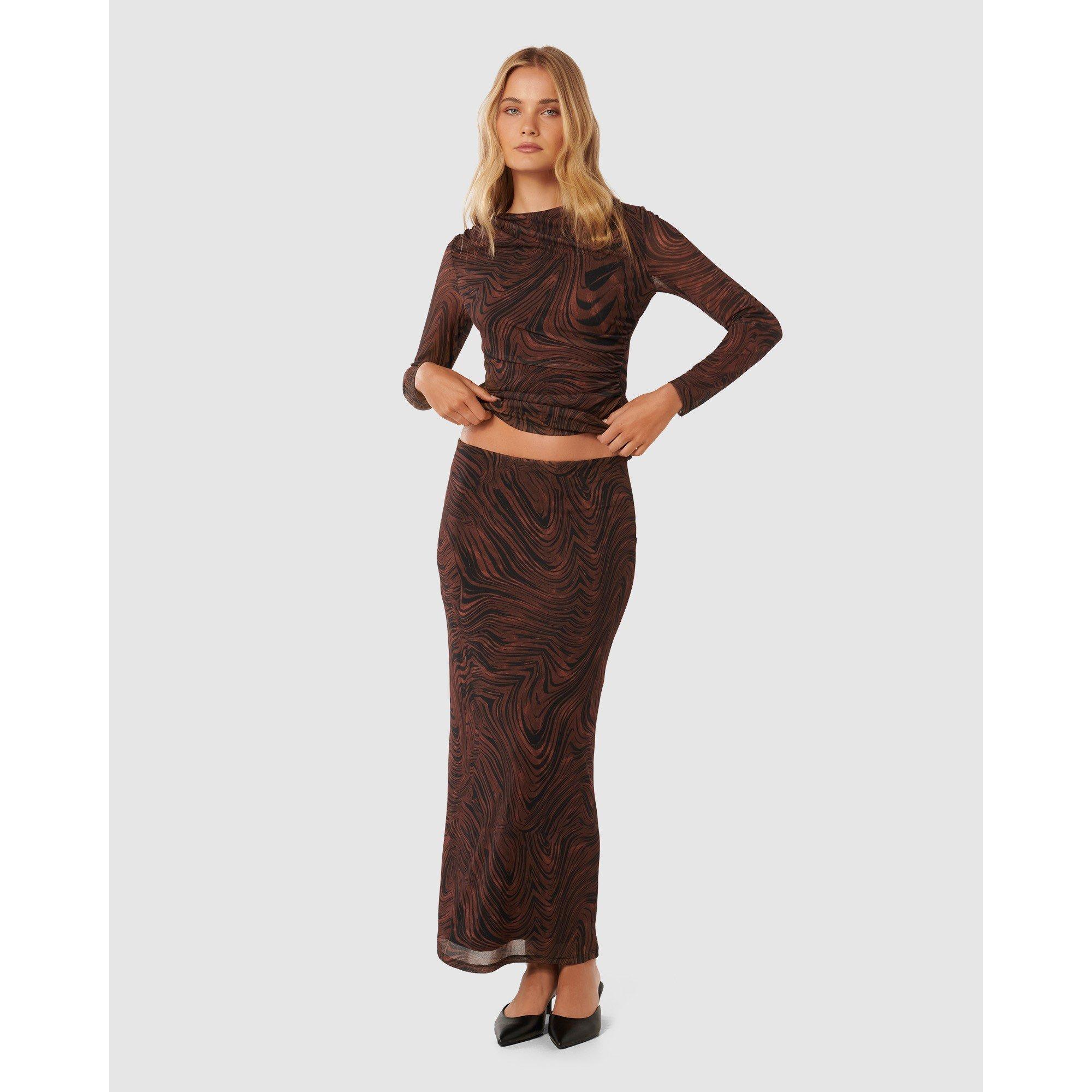 Kallara Abstrac - Forever New - Zali Ruched Mesh Long Sleeves Top - 2