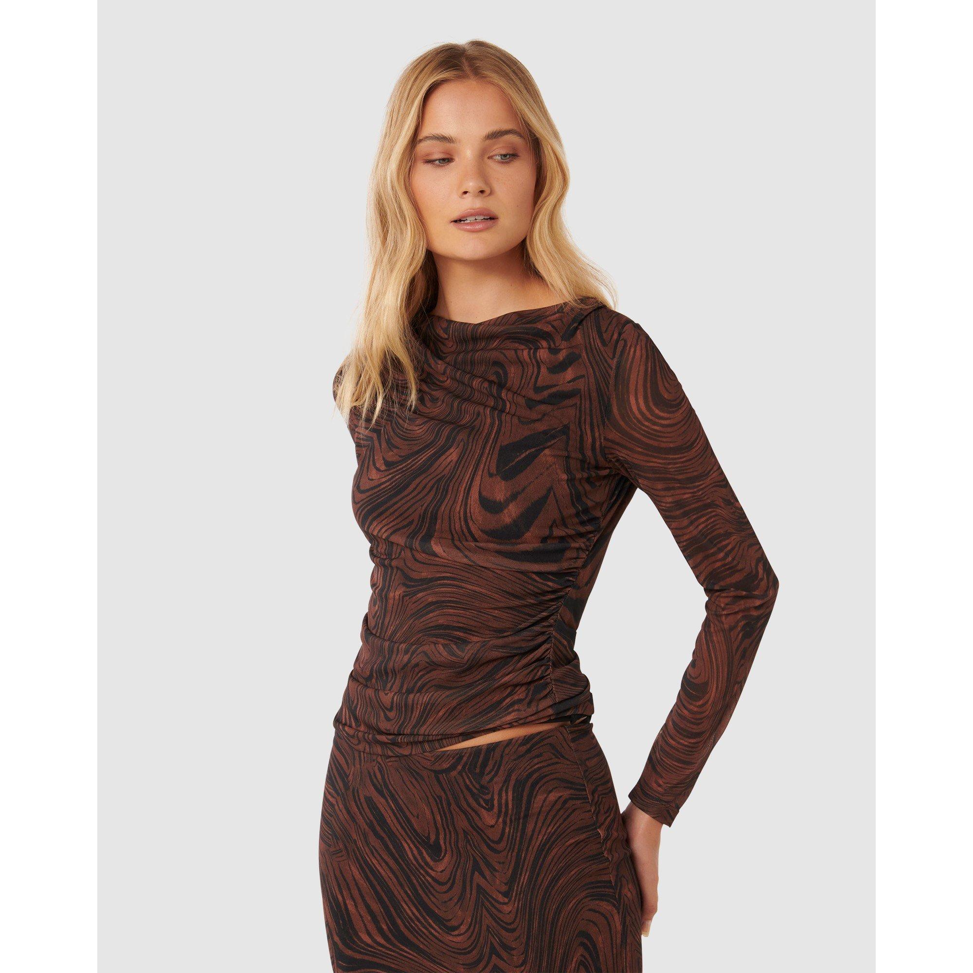 Kallara Abstrac - Forever New - Zali Ruched Mesh Long Sleeves Top - 5