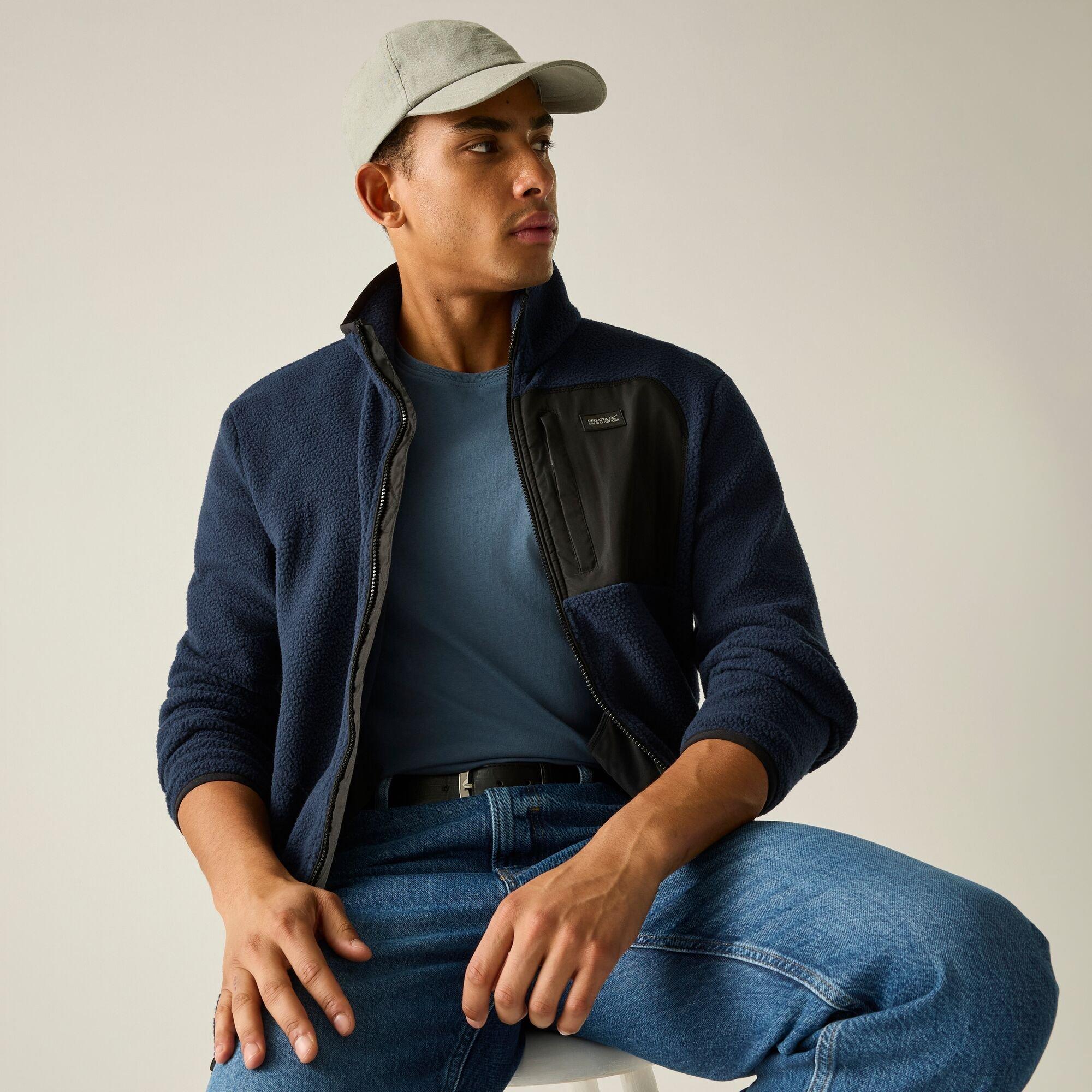 Navy/Black - Regatta - Mens Frankie Borg Fleece - 1