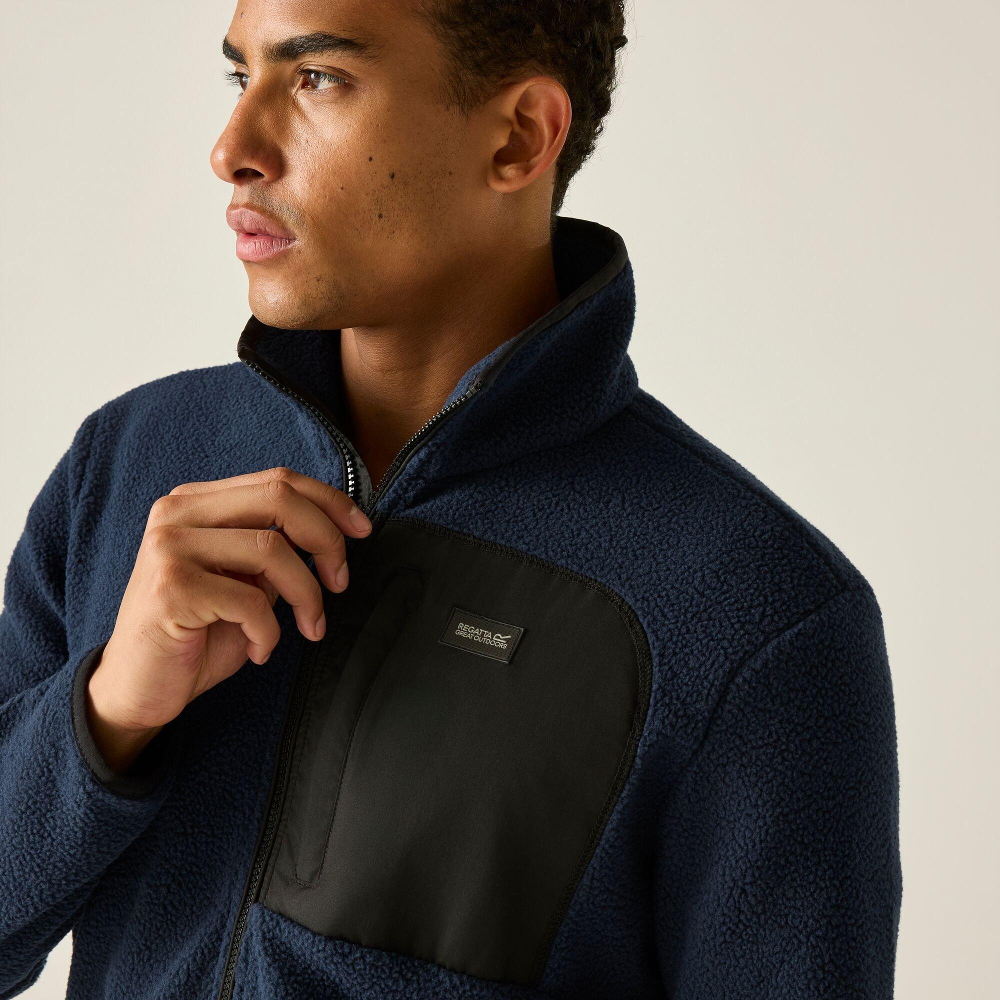 Navy/Black - Regatta - Mens Frankie Borg Fleece - 5
