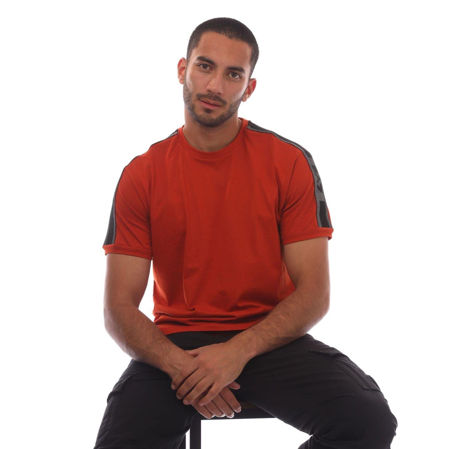 Orange - EA7 - Logo Series Cotton-Jersey T-Shirt - 4