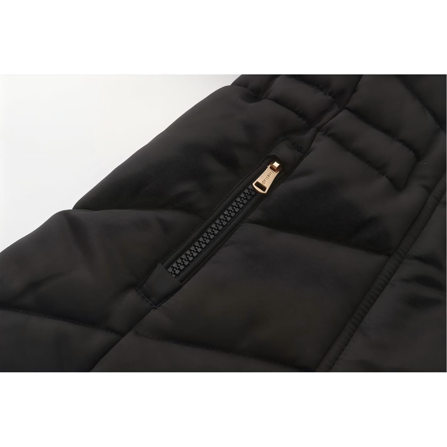 Black - Firetrap - Kids Faux Fur Trim Long Sleeve Short Puffer Jacket - 4