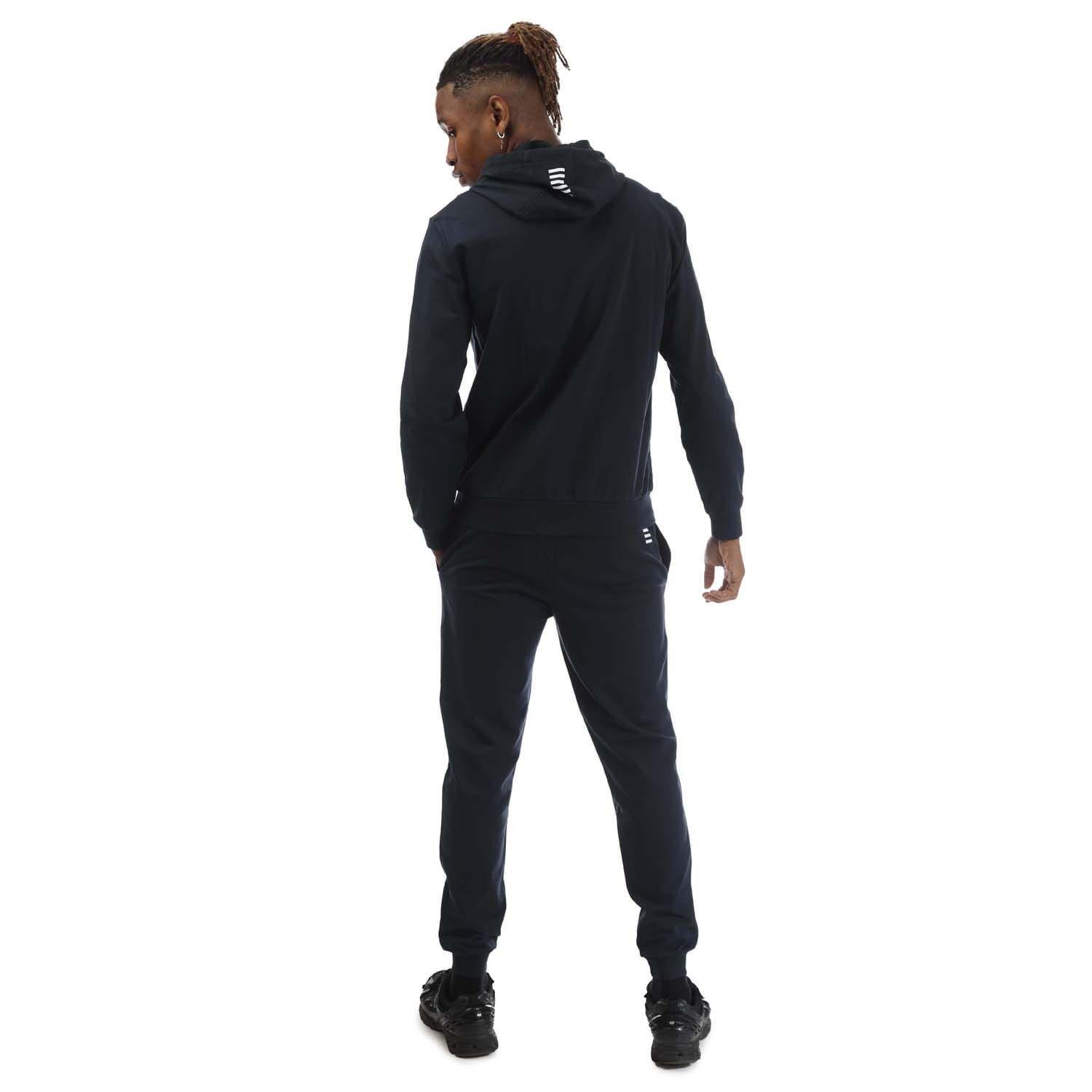 Navy - EA7 - Core Identity Cotton Tracksuit - 3