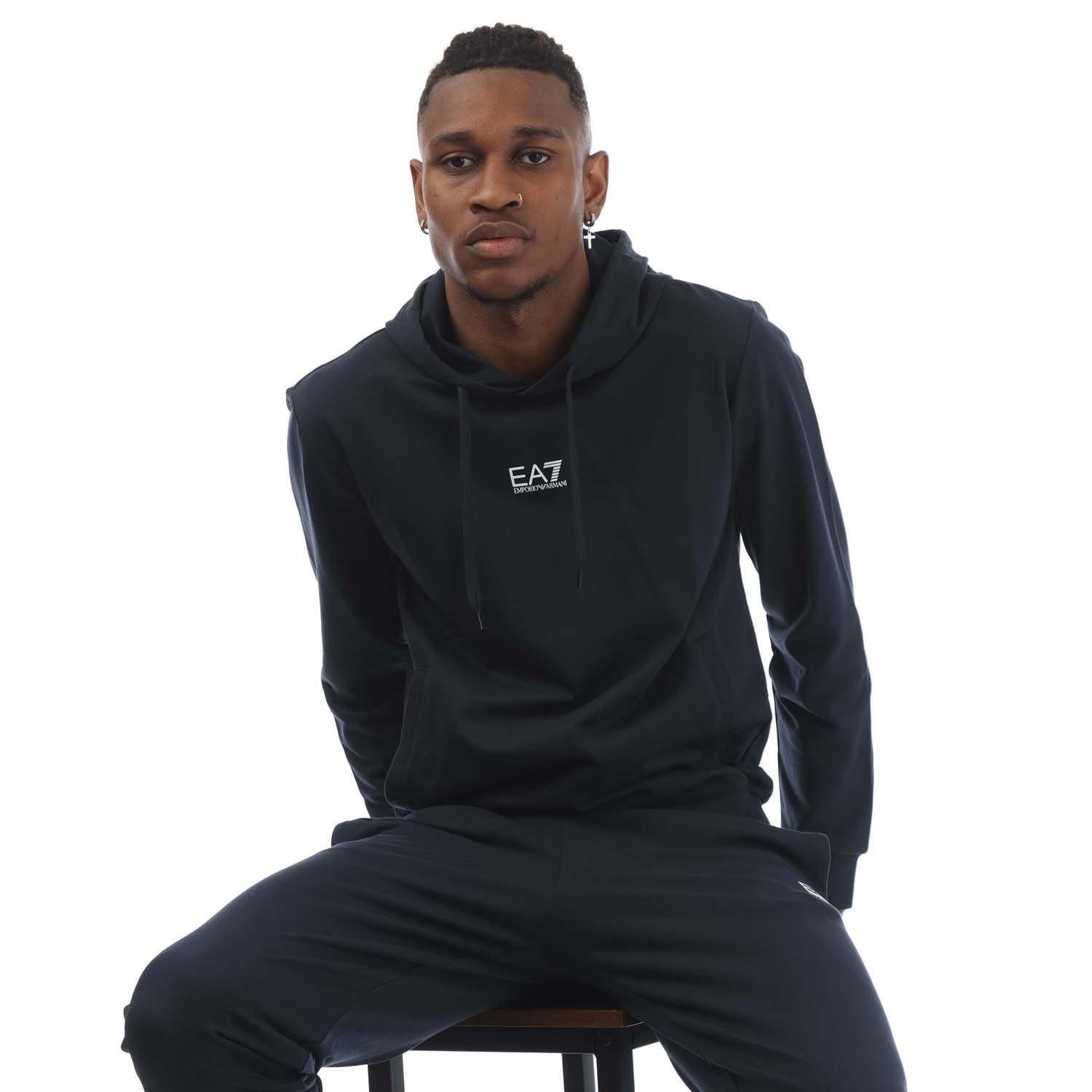 Navy - EA7 - Core Identity Cotton Tracksuit - 4