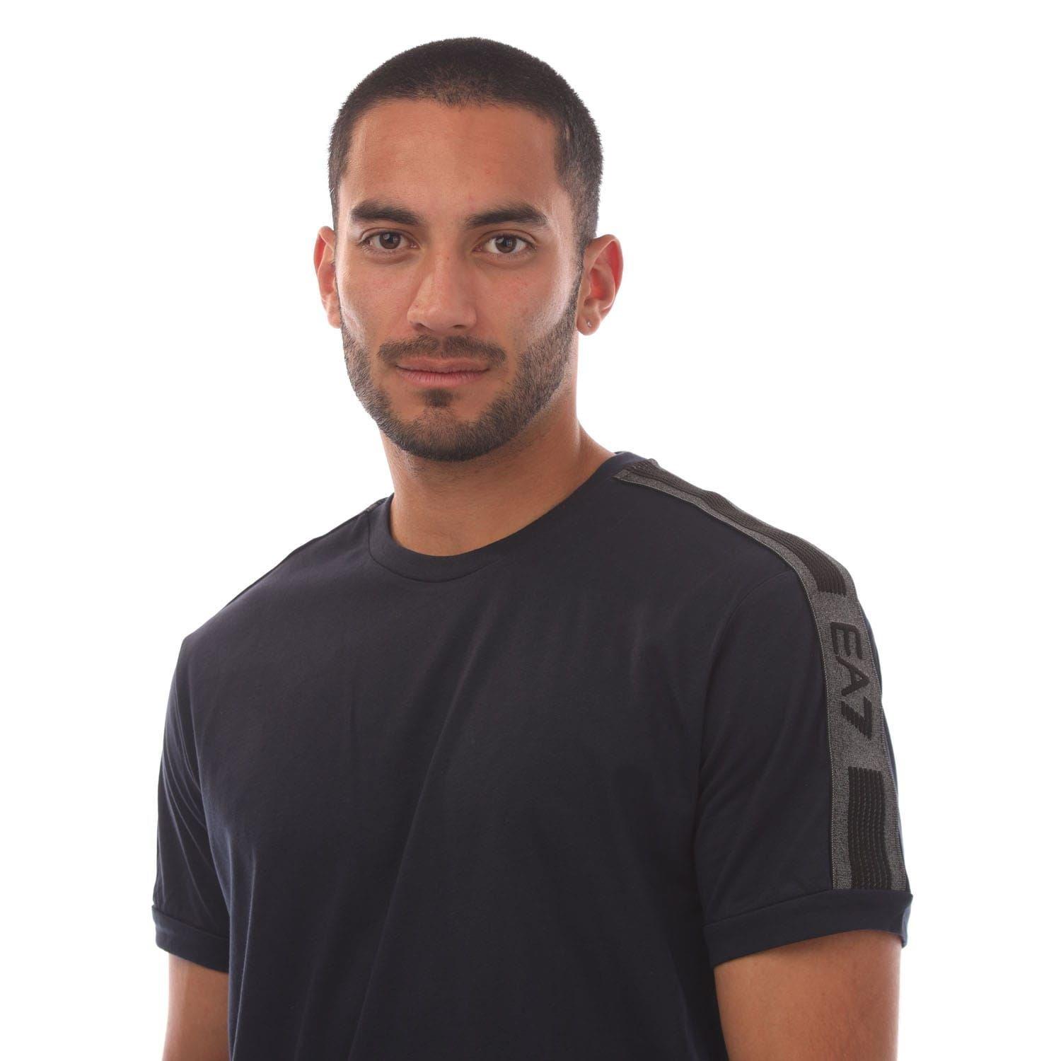 Navy - EA7 - Logo Series Cotton-Jersey T-Shirt - 2