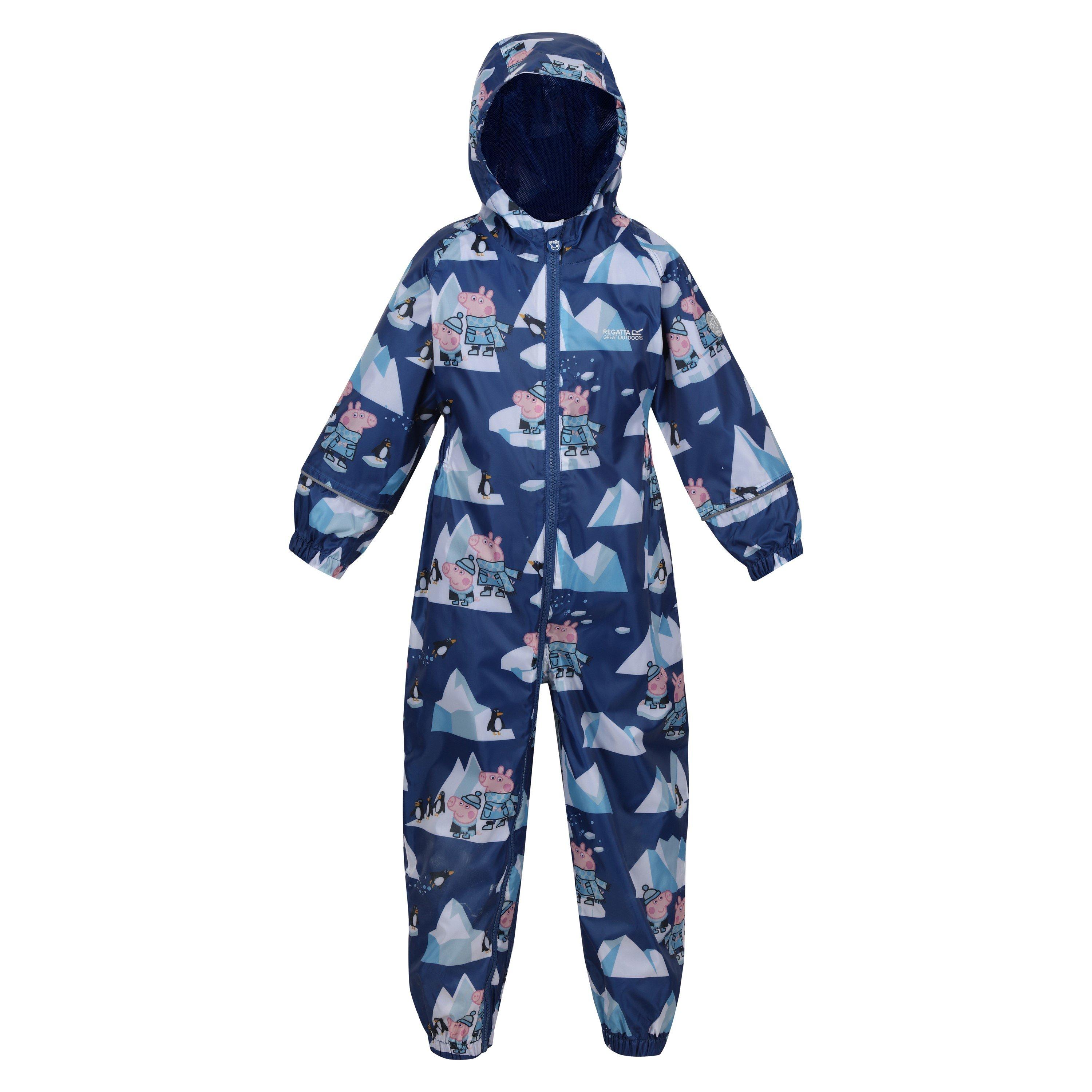 Regatta  Infant Kids Peppa Pobble Long Sleeve Waterproof Jacket - Blue/Arctic - 2-3 Yrs