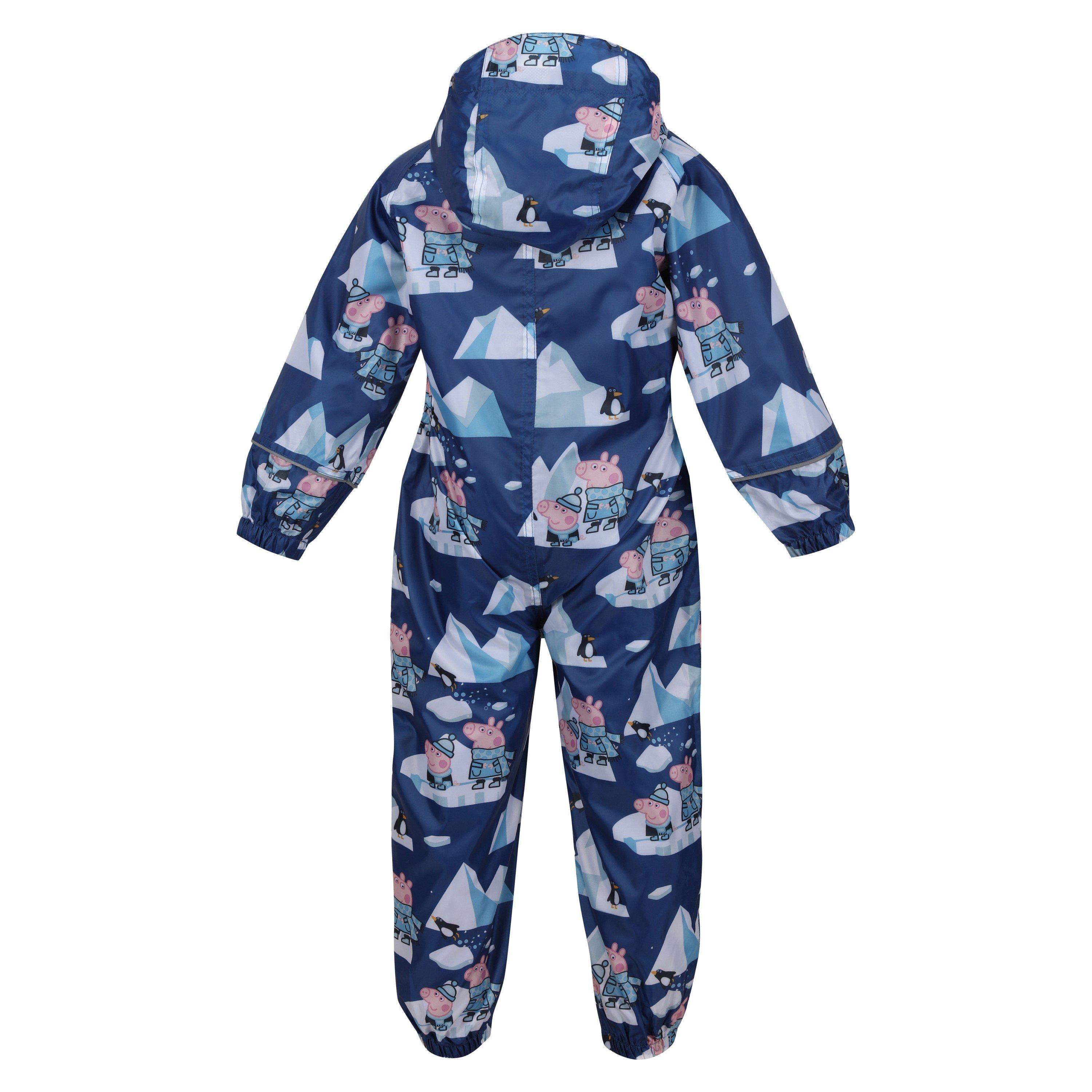 Blue/Arctic - Regatta - Unisex Kids Peppa Pobble Long Sleeve Waterproof Jacket - 2