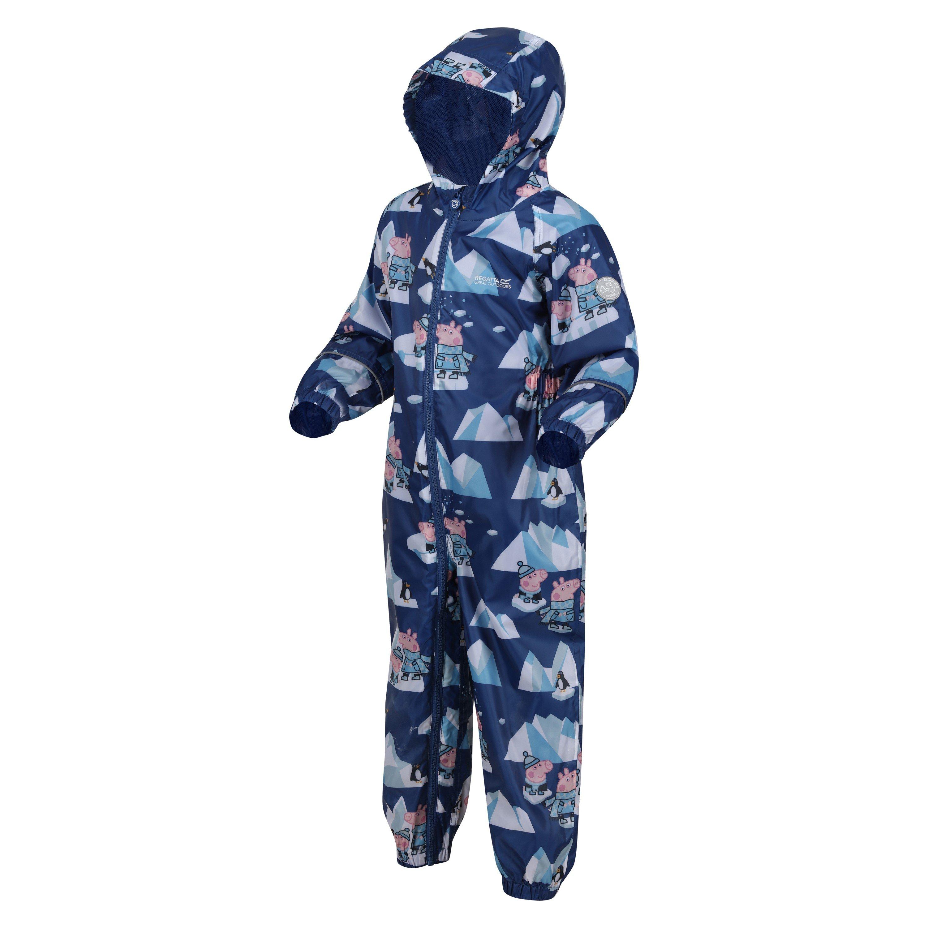 Blue/Arctic - Regatta - Unisex Kids Peppa Pobble Long Sleeve Waterproof Jacket - 3