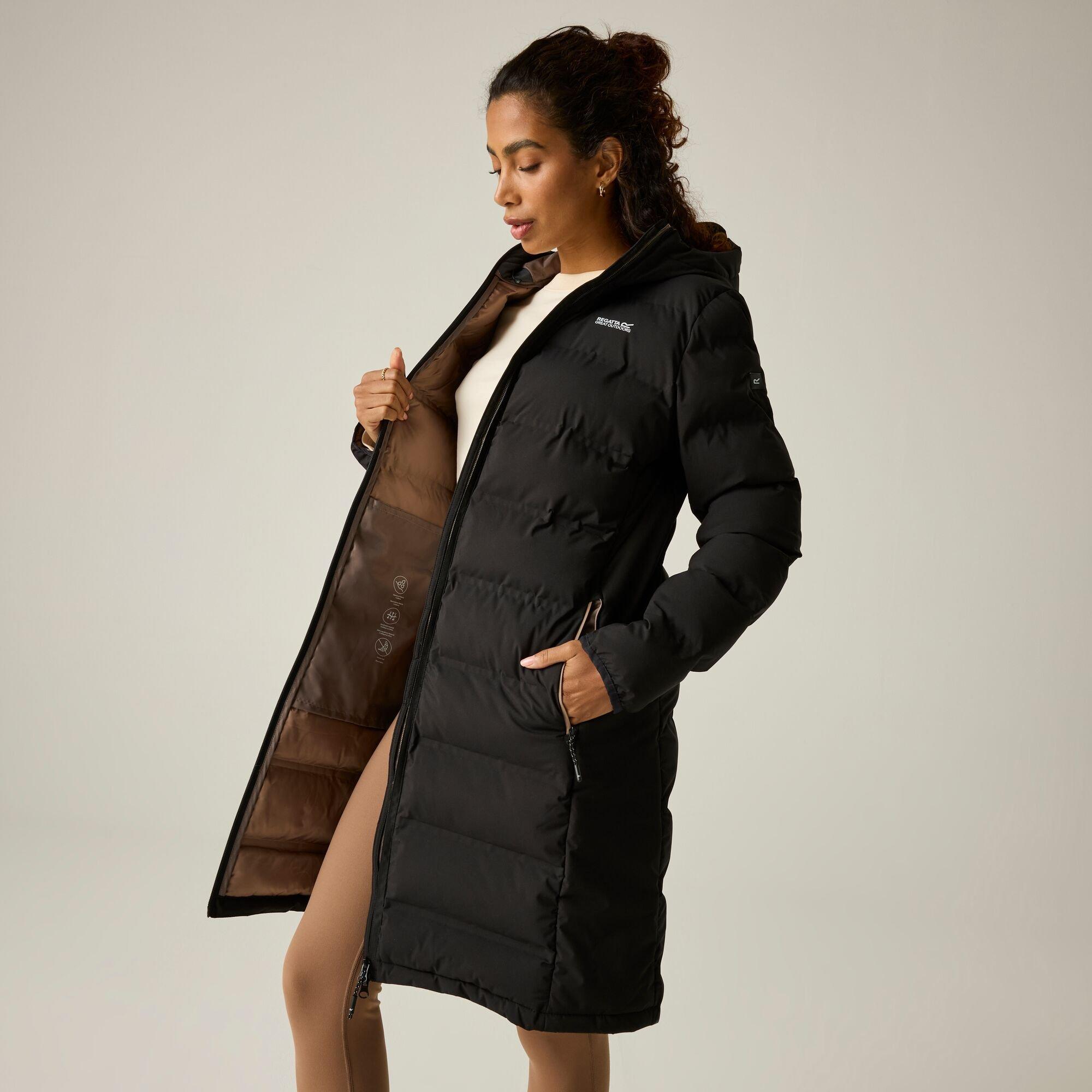 Black(Mocha) - Regatta - Womens Altoro Thermal Longline Jacket - 2