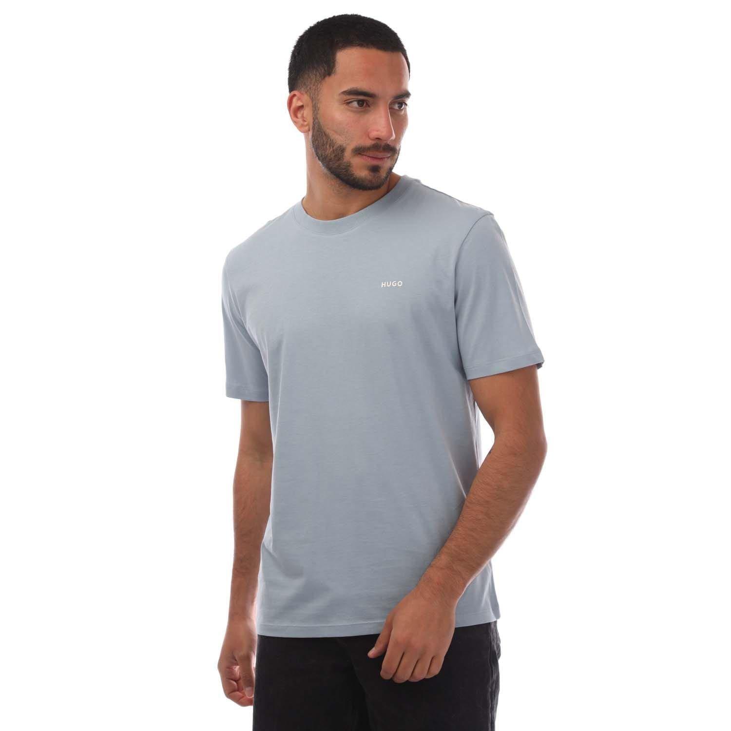 Hugo Dero222 Logo Print T-Shirt - Blue - S