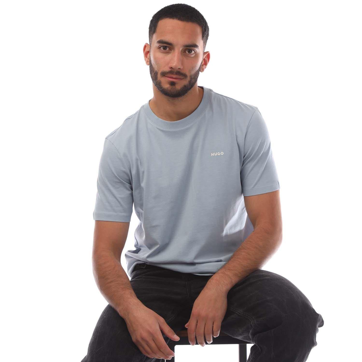 Blue - Hugo - Dero222 Logo Print T-Shirt - 4