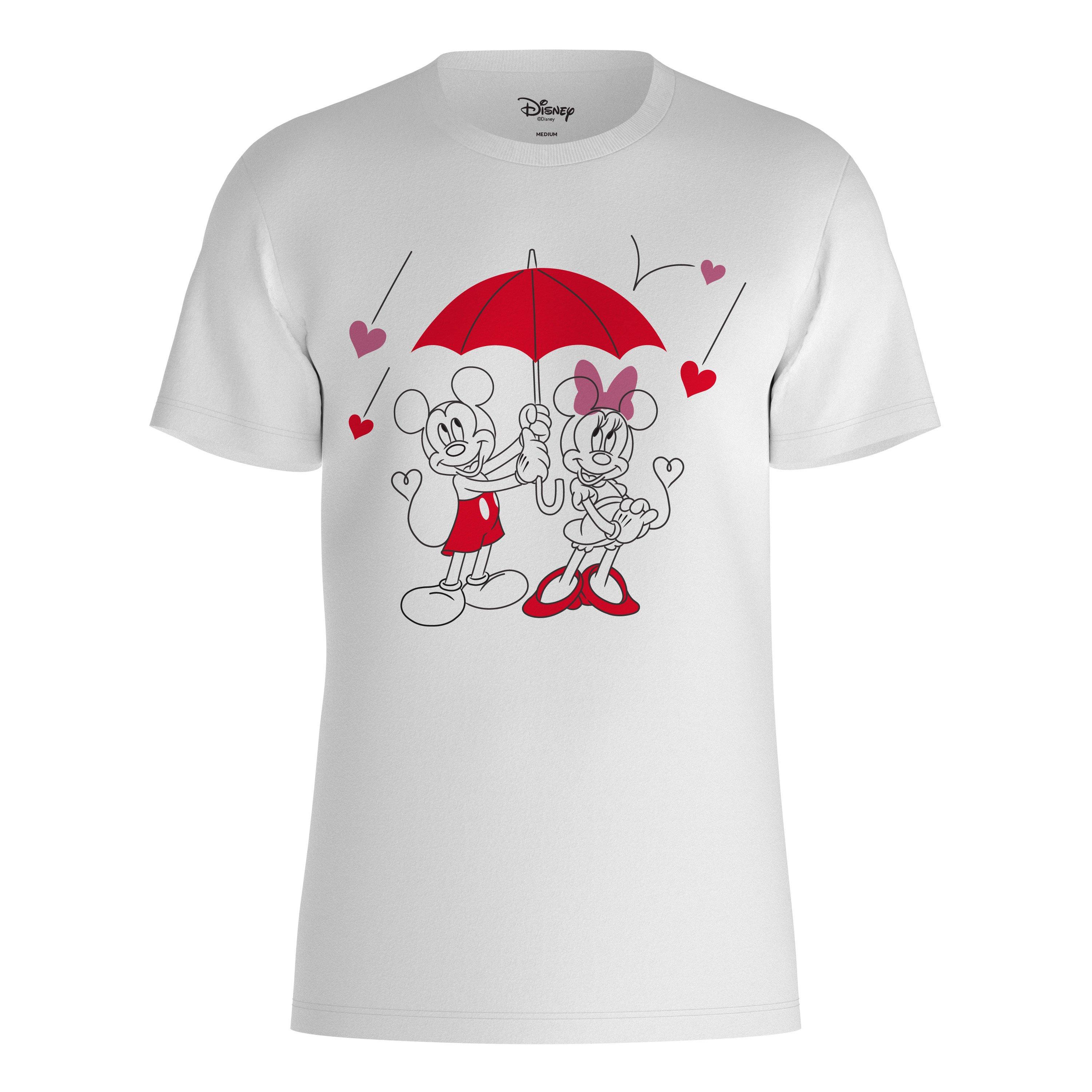 Weiß - Character - Disney Minnie And Mickey Umbrella T-Shirt