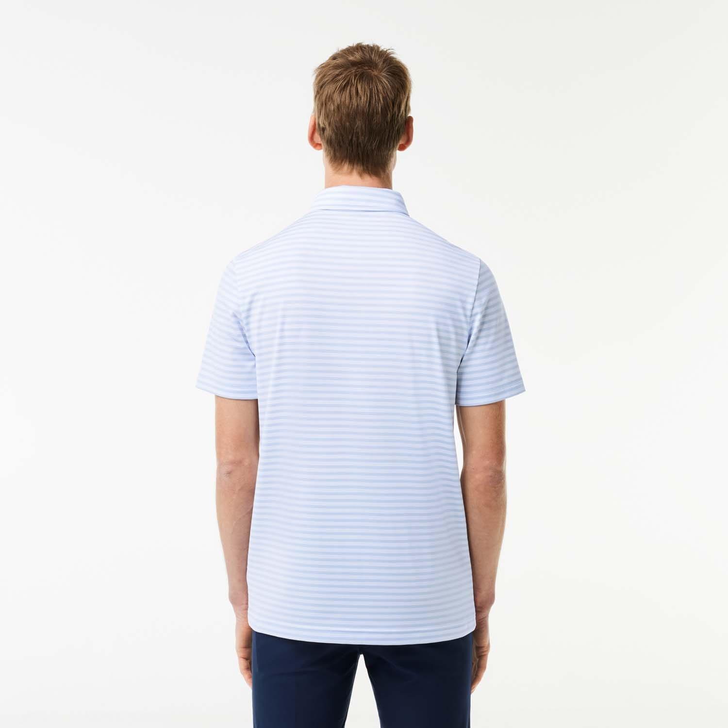 Blue-White - Lacoste - Ultra Dry Anti-UV Striped Golf Polo Shirt - 2
