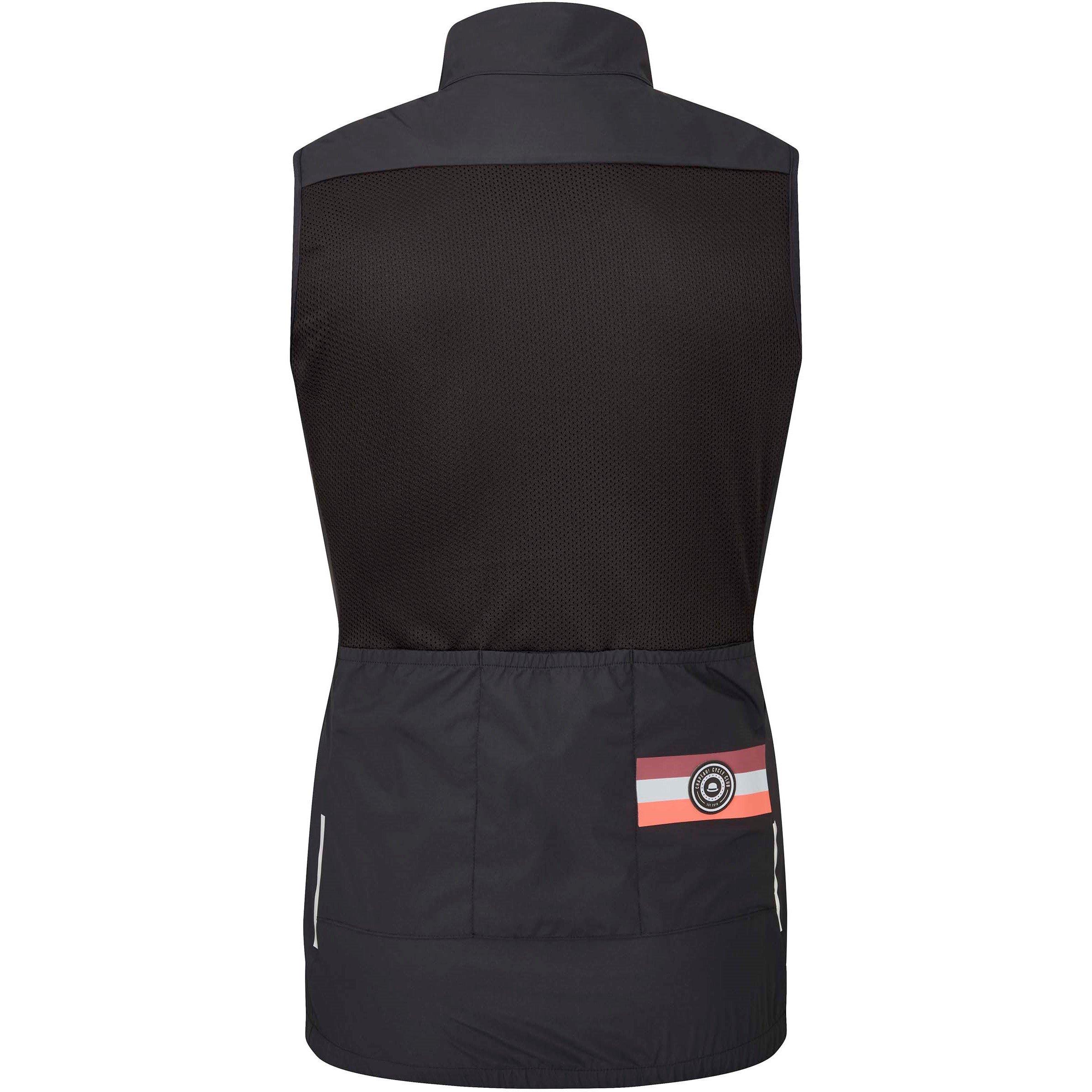 Black - Chapeau - Women's Club Windproof Water Resistant Packable Gilet - 3