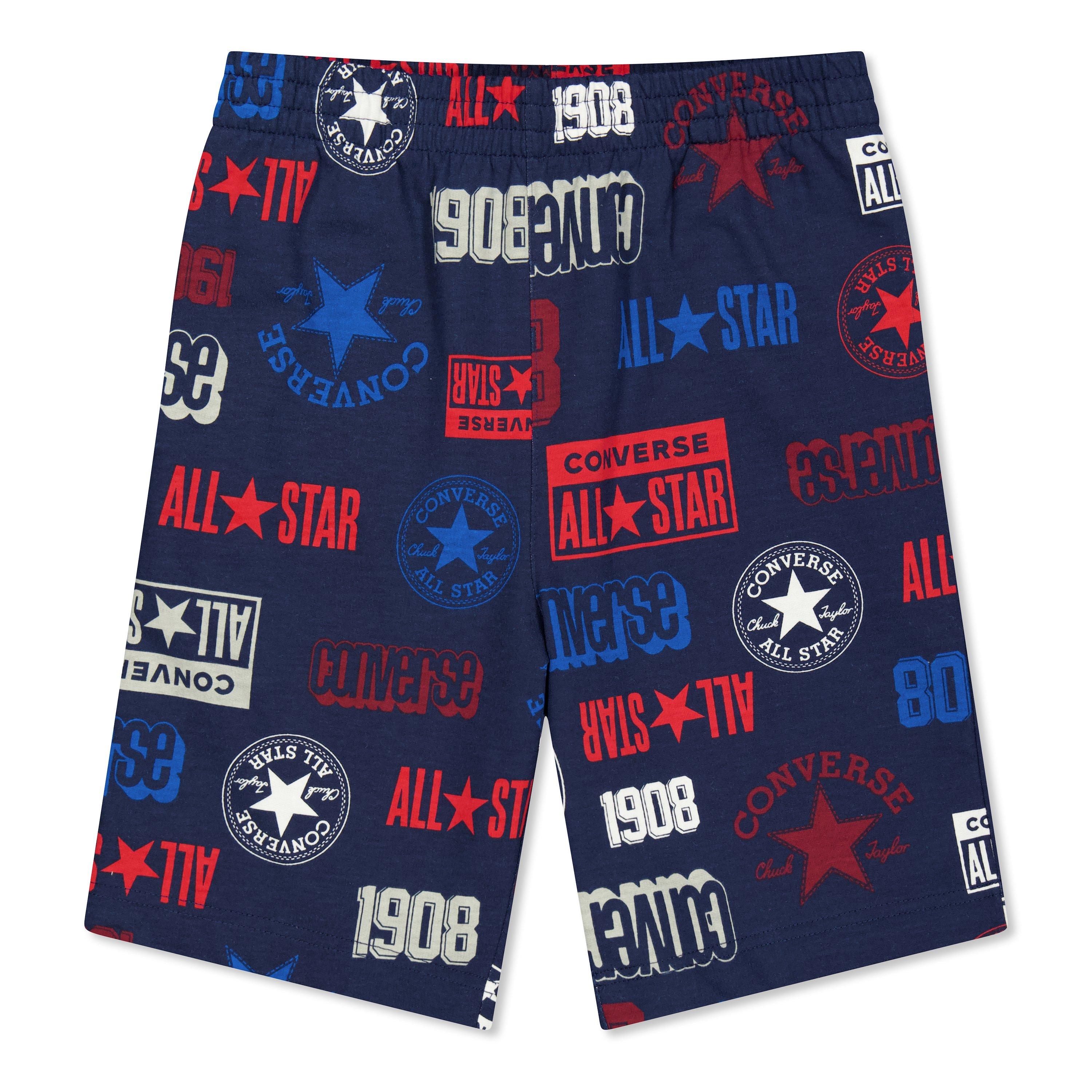 Navy - Converse - Logo Allover Print Shorts - 1