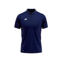 New Balance logo-print long-sleeved polo shirt Nero