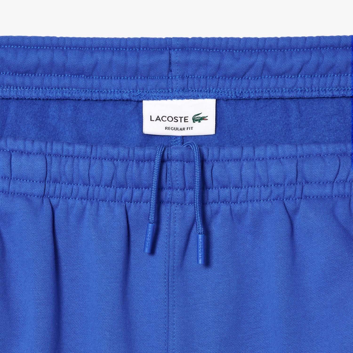 Blue - Lacoste - Logo Stripe Fleece Jogger Shorts - 6