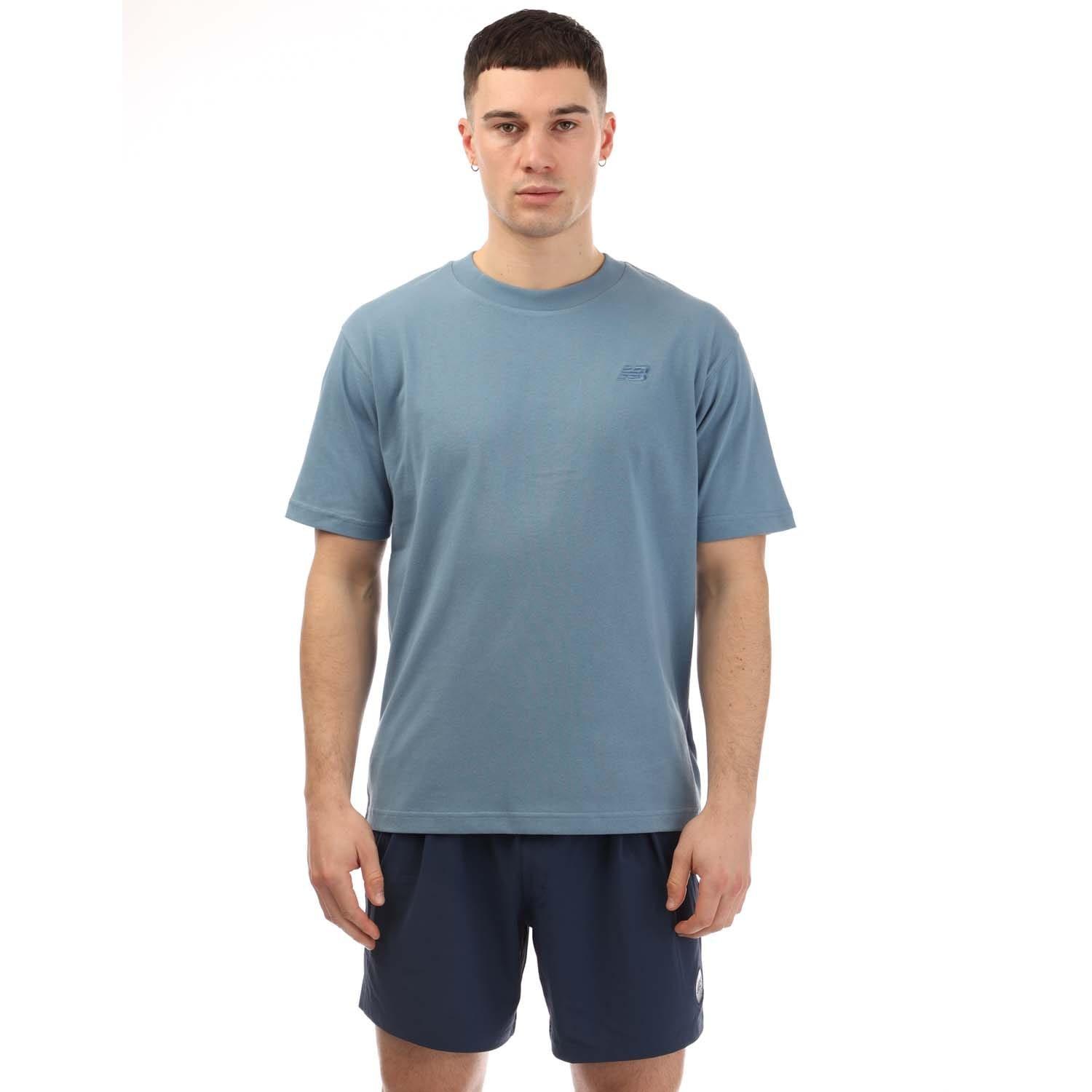 Blue - New Balance - Athletics Cotton T-Shirt - 1