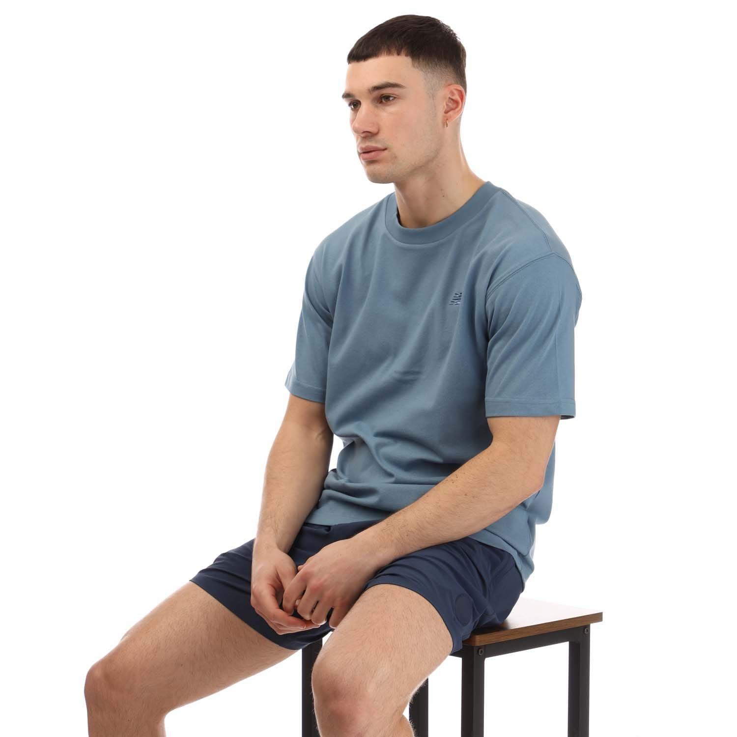 Blue - New Balance - Athletics Cotton T-Shirt - 4