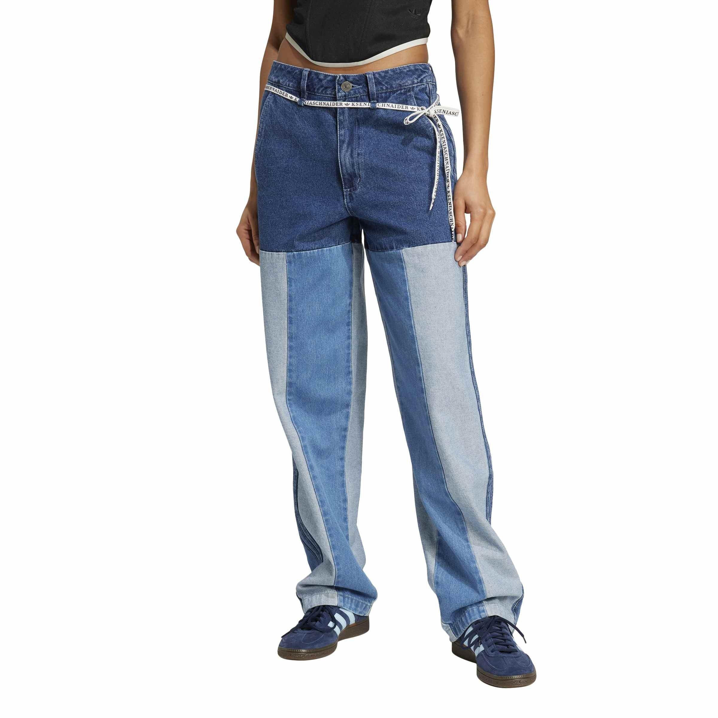 Blue - adidas Originals - Kseniaschnaider Patchwork Straight Leg Jeans - 2
