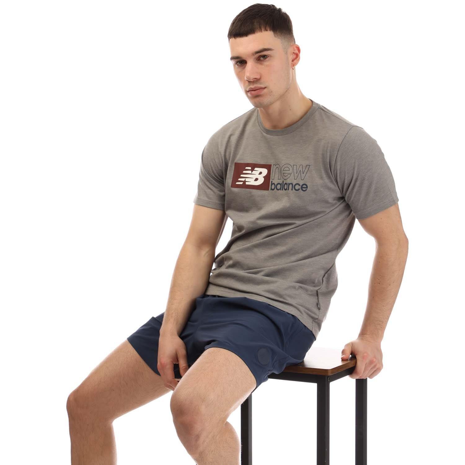 Grey - New Balance - Sport Essentials Heathertech Graphic T-Shirt - 4