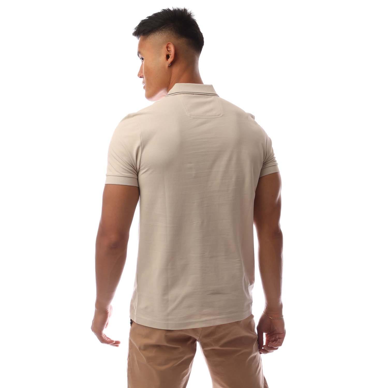 Beige - Boss - Paule 4 Slim-Fit Tonal Logo Polo Shirt - 3